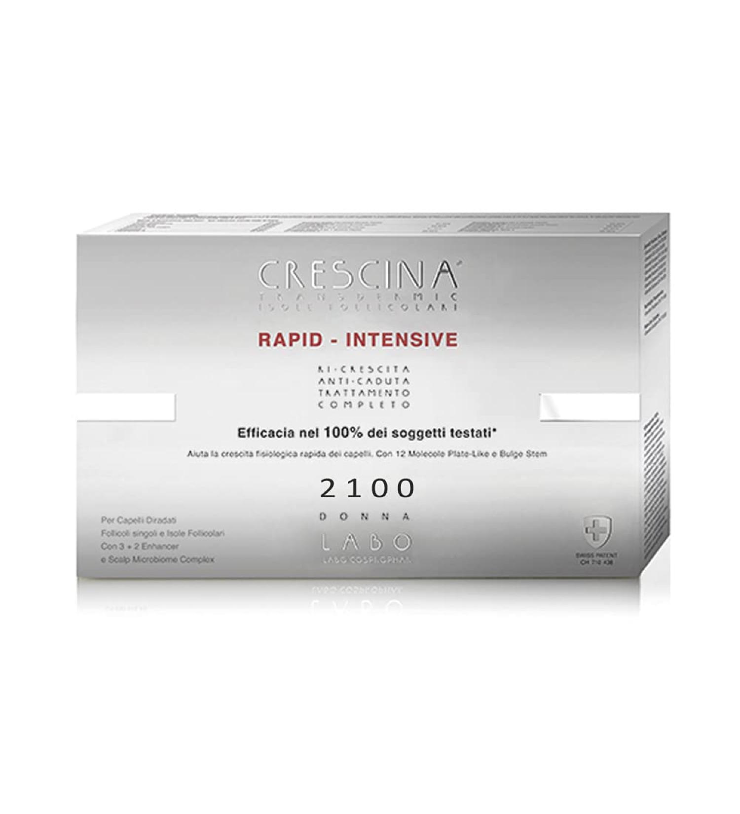 LABO Crescina Transdermic RAPID-INTENSIVE Follicolari Islands 2100 Women 10+10 Ampoules Treatment against hair loss and hair growth
