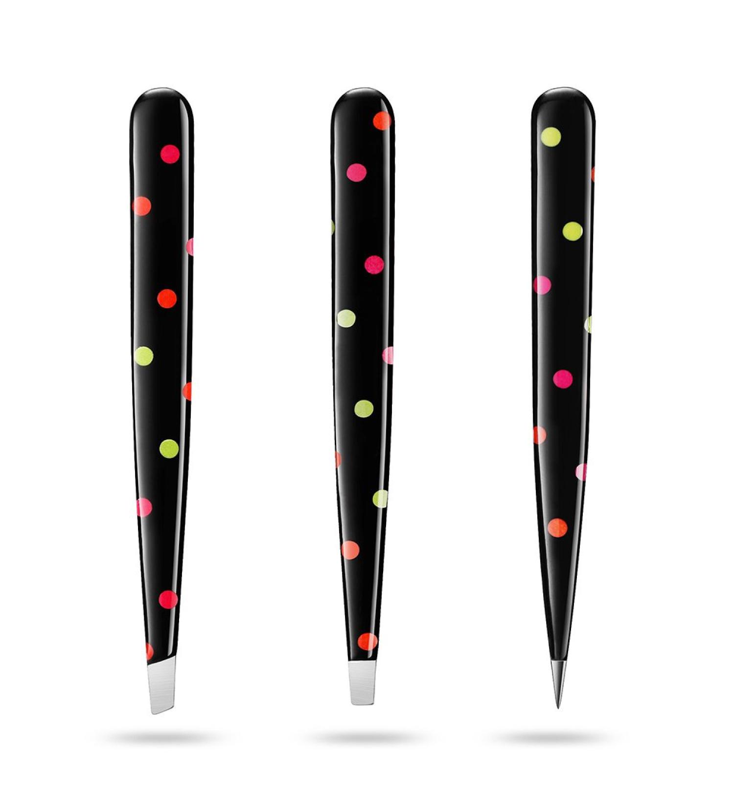 Chooling Eyebrow Tweezers Set with Magnifying Mirror | Slant, Straight, Pointed Tip Tweezers | 3x Magnifying Mirror | Precise Tweezing Operation | CL-019-C (Black) - Buy Online on SooperMarket.com