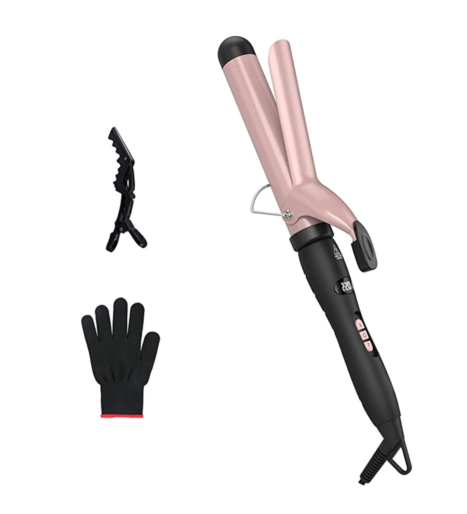 PRETFY 1 1/4 Inch Curling Iron - Adjustable Temperature Ceramic Barrel Fast Heat for Long & Medium Hair - Dual Voltage Hair Waver for Women - Buy Online on SooperMarket.com