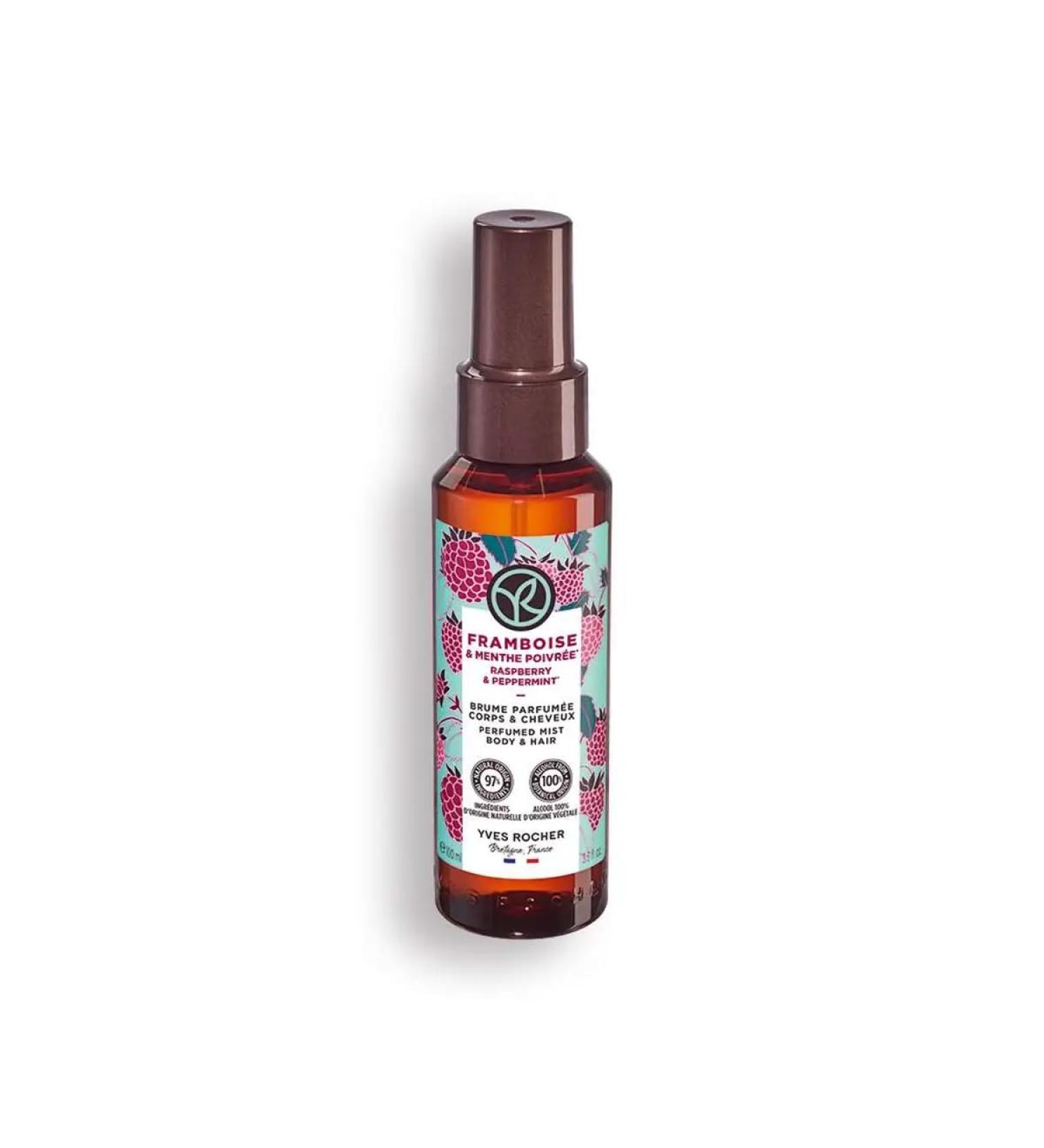 Yves Rocher Raspberry and Peppermint Hair and Body Spray Long Lasting Mist Women 100 ml./3.3 fl.oz.