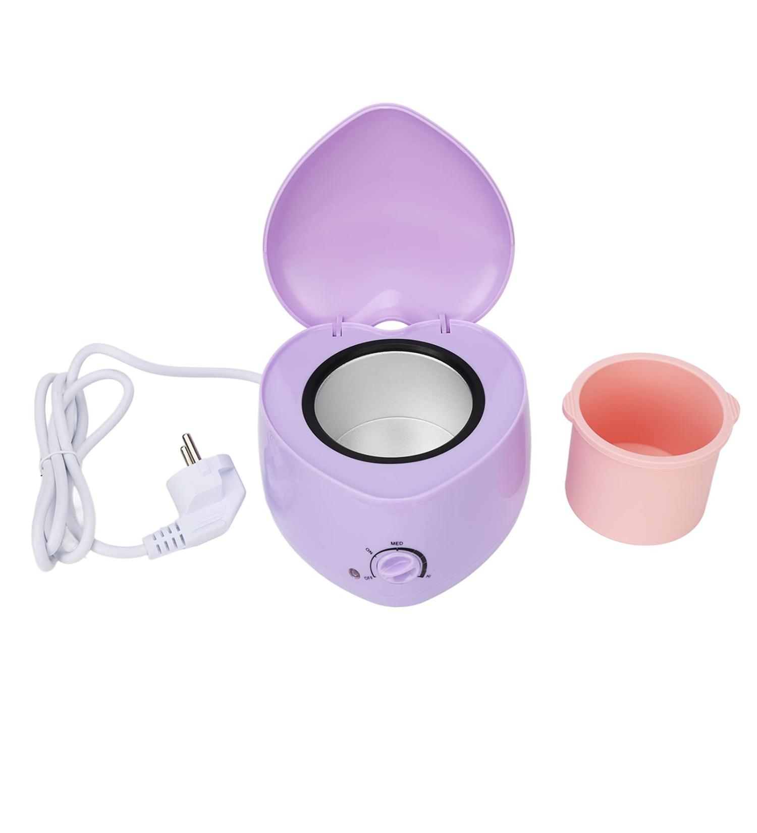 Mini Wax Warmer for Hair Removal - Professional Electric Guard Heat Removable Silicone Tank Home Use Purple (EU Plug 220V) - Buy Online on SooperMarket.com