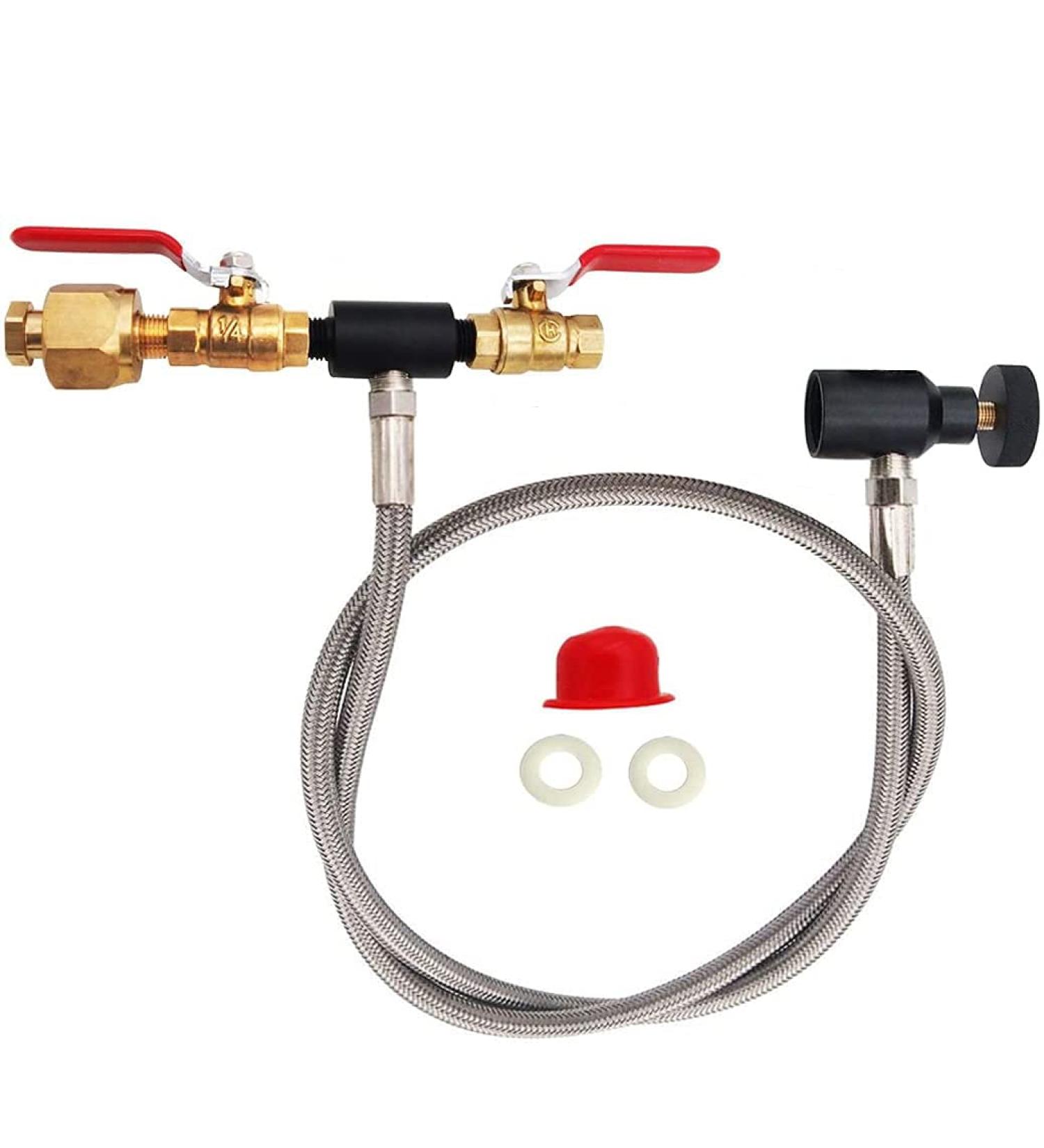 VaVoger Paintball CO2 Tank Refill Station - Stainless Steel Connector Hose for 12oz, 16oz, 20oz Tanks - Buy Online on SooperMarket.com
