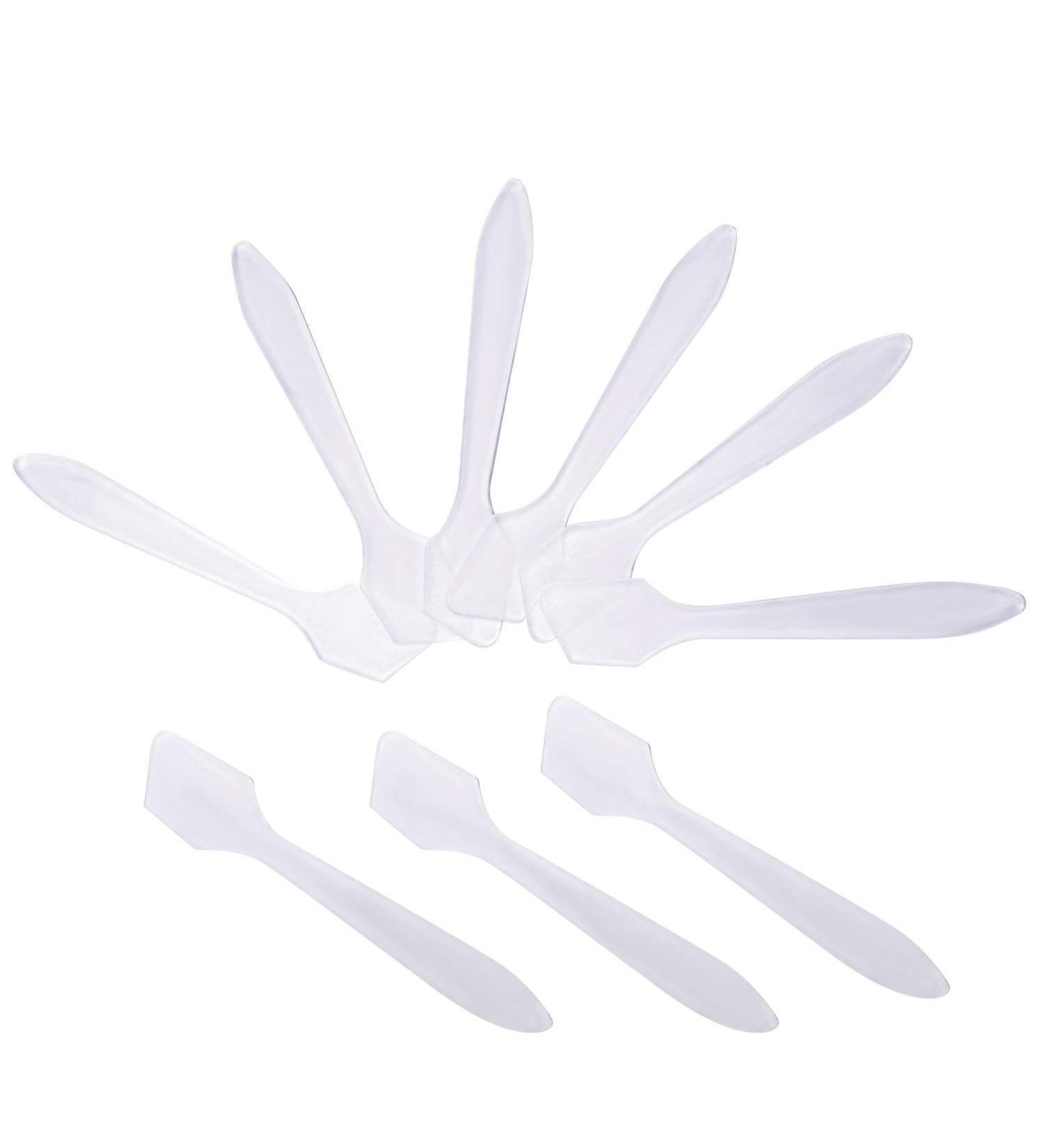Senkary 200 Pack Disposable Makeup Spatulas - 3.2 Inch Frosted Plastic Cosmetic Spatula for Facial Creams and Masks (Translucent) | Bulk Pack - Buy Online on SooperMarket.com