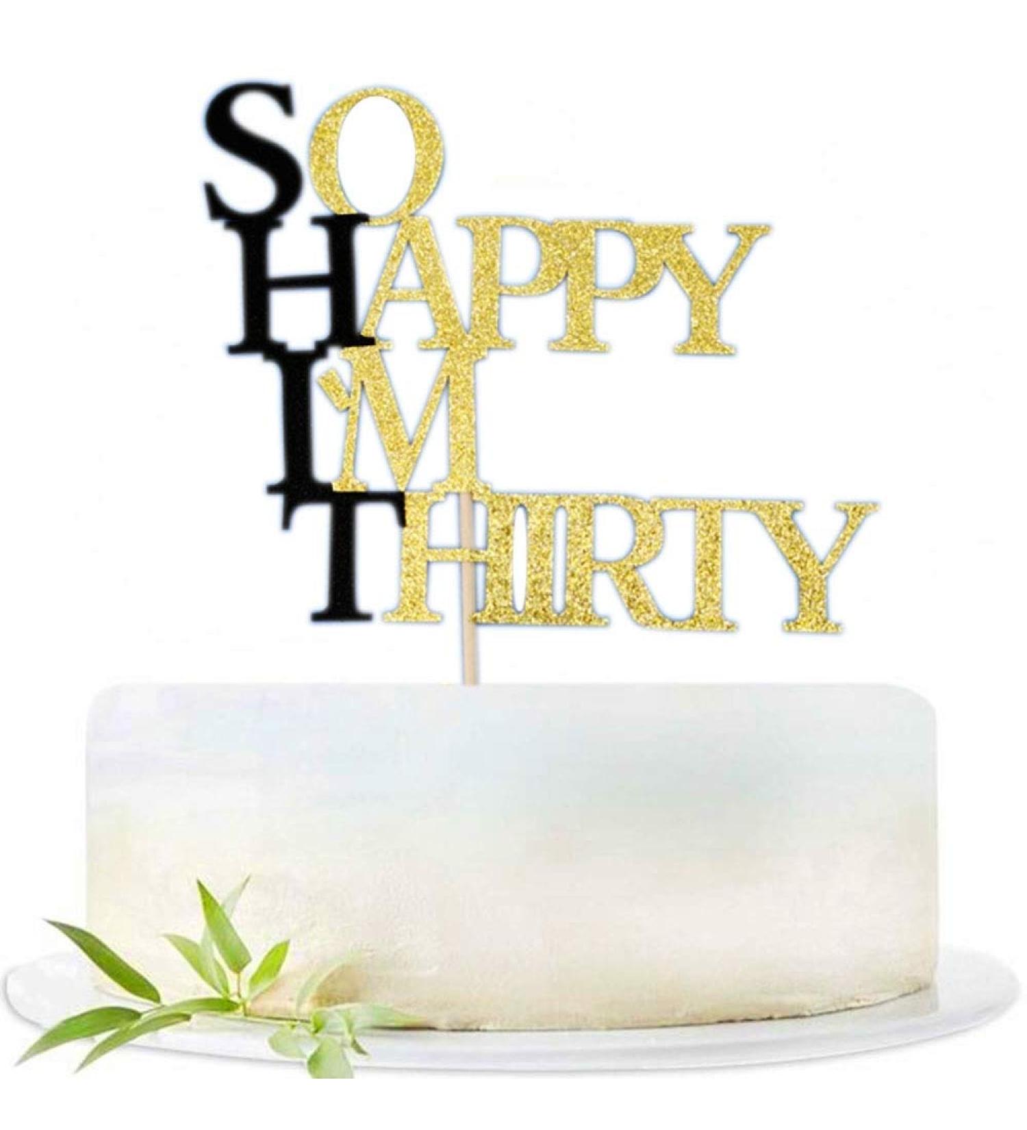 Double Sided Glitter So Happy I'm Thirty Cake Topper Birthday Cake Toppers for 30th Birthday Party Decorations. - Buy Online on SooperMarket.com