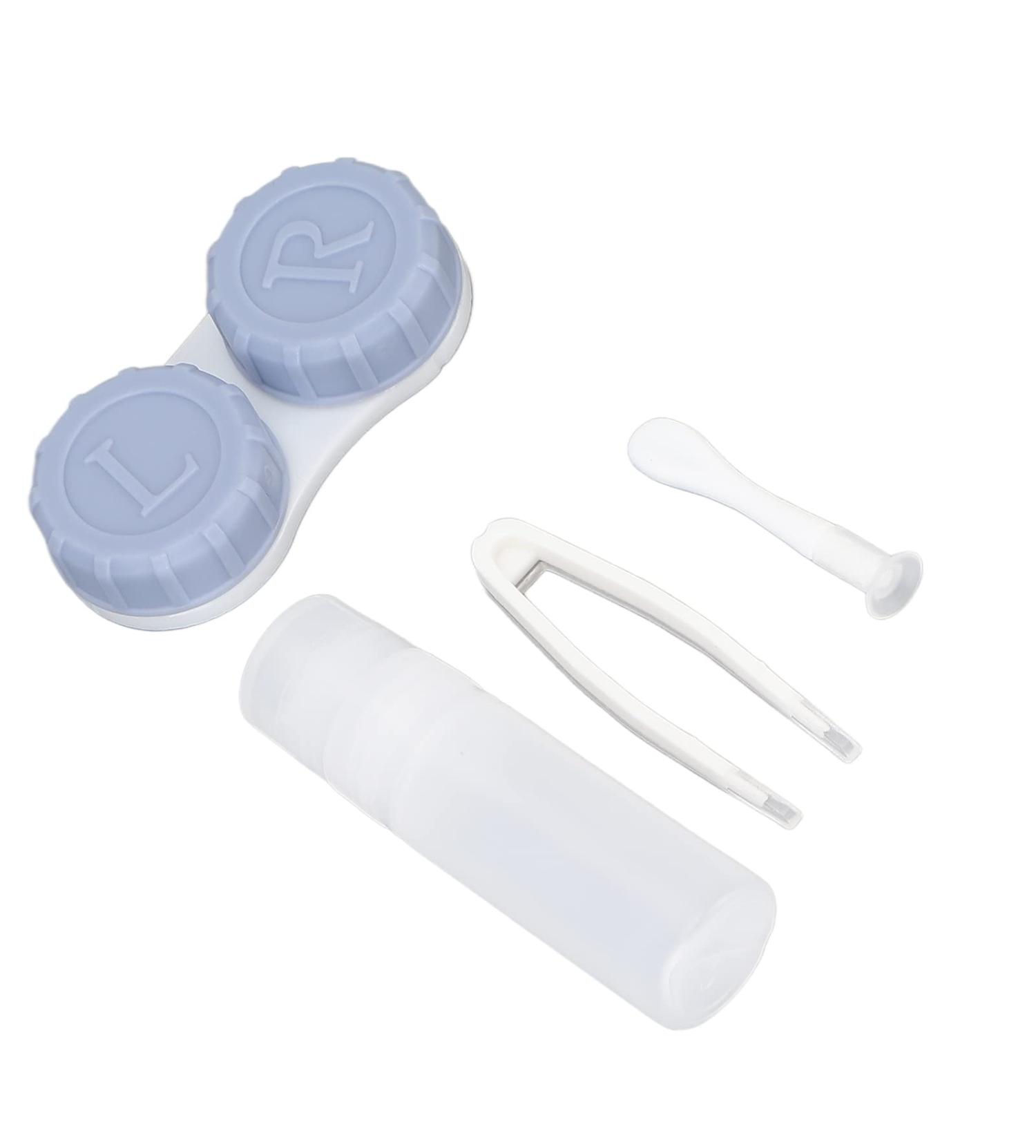 Tmishion Portable Contact Lens Container Set | Travel-Friendly Mini Lens Case with Clip-On Solution Bottle - Buy Online on SooperMarket.com