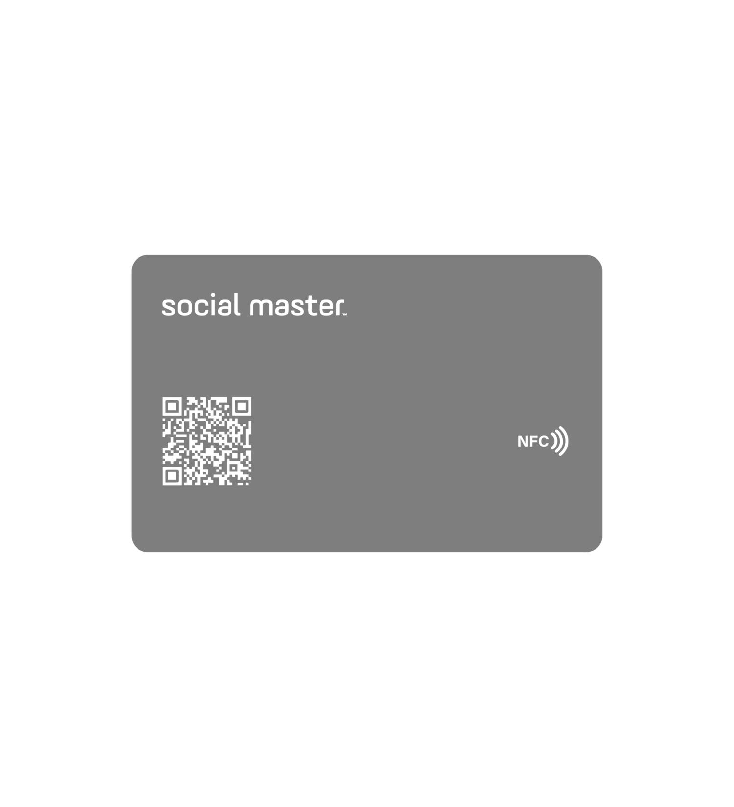 Social Master NFC Business Card - Instant Contact and Social Media Sharing - Gray - iOS and Android Compatible - Buy Online on SooperMarket.com