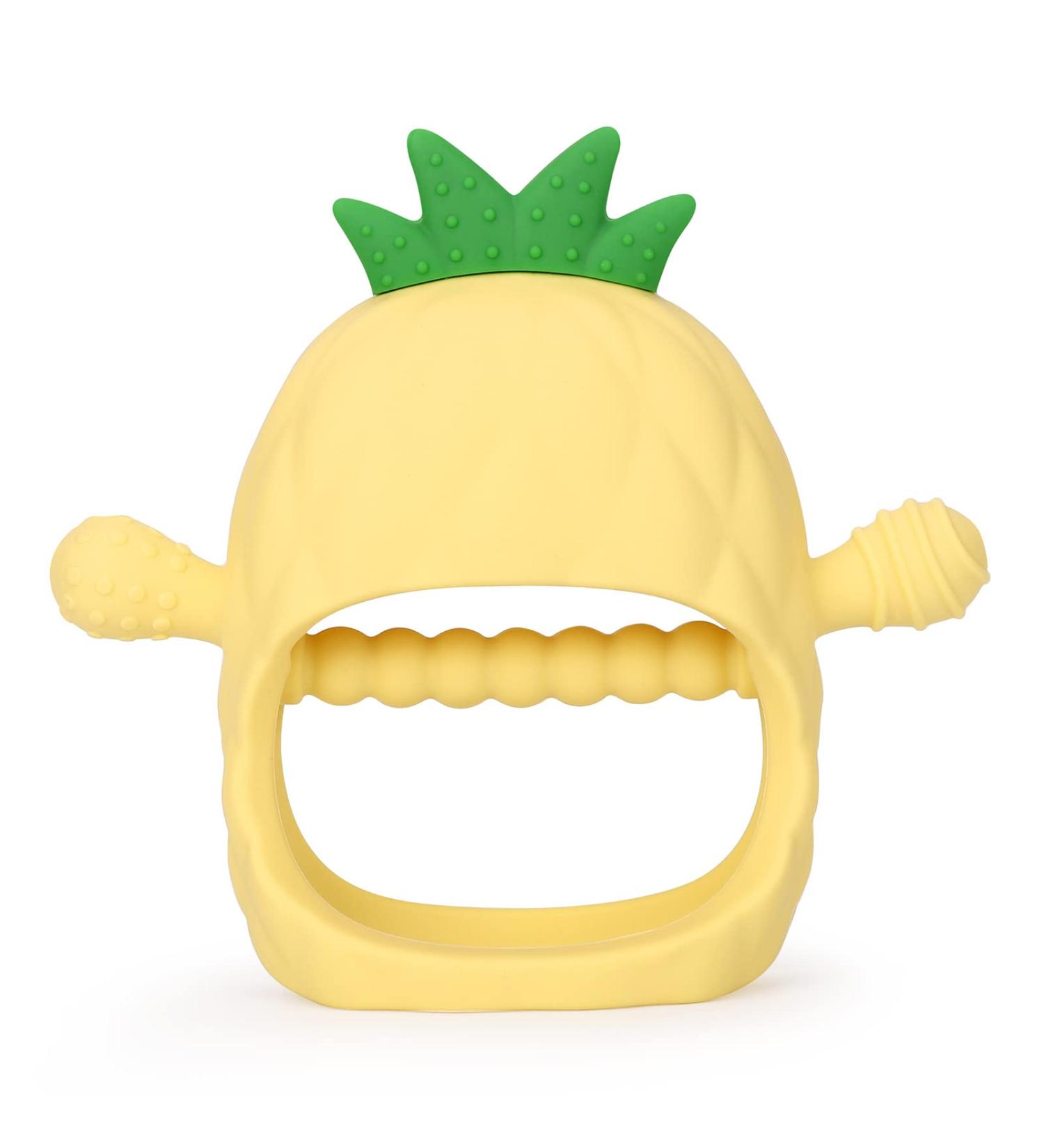 Socub Silicone Baby Teething Toy | BPA-Free Mitten Teether for Infants 12 Months+ | Soothes Sore Gums, Promotes Sucking Needs | Yellow - Buy Online on SooperMarket.com