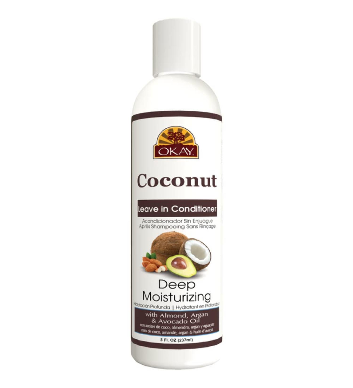 Okay Pure Naturals Deep Moisturizing Leave-In Conditioner - Coconut 8 fl oz (237 ml) | Hydrating Hair Care - Buy Online on SooperMarket.com