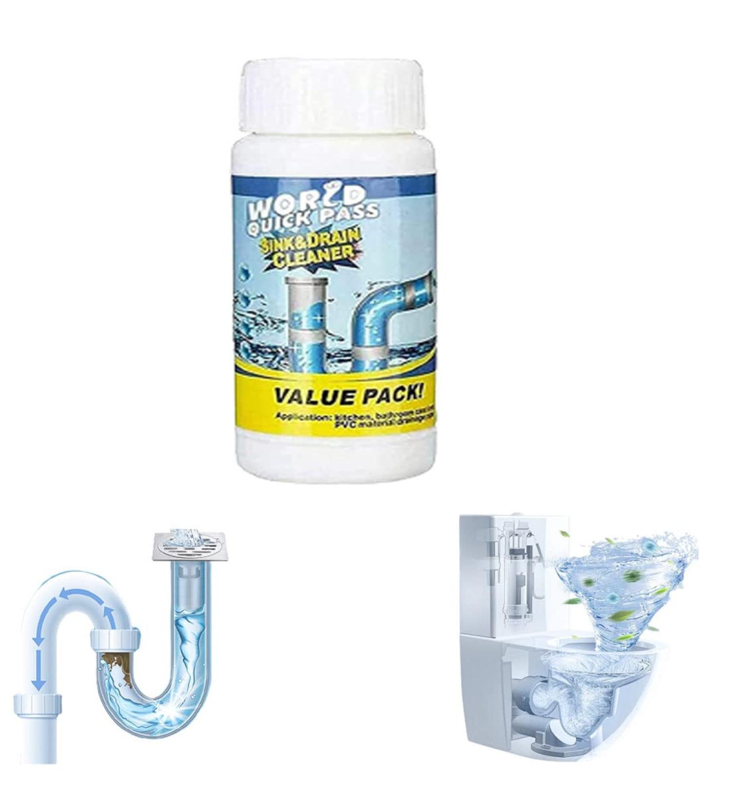 Herios Drain Foam Cleaner Pipe Dredge Deodorant Foam Cleaner Liquid Hair Drain Clog Remover & Cleaner Quick Foaming Toilet Clean for Toilets Sinks Tubs (1pcs) - Buy Online on SooperMarket.com