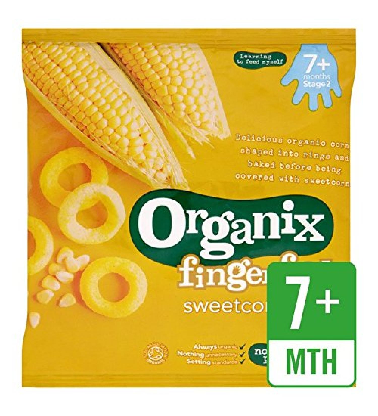 Organix Finger Foods Sweetcorn Rings 7+ Months Stage 2 20G
