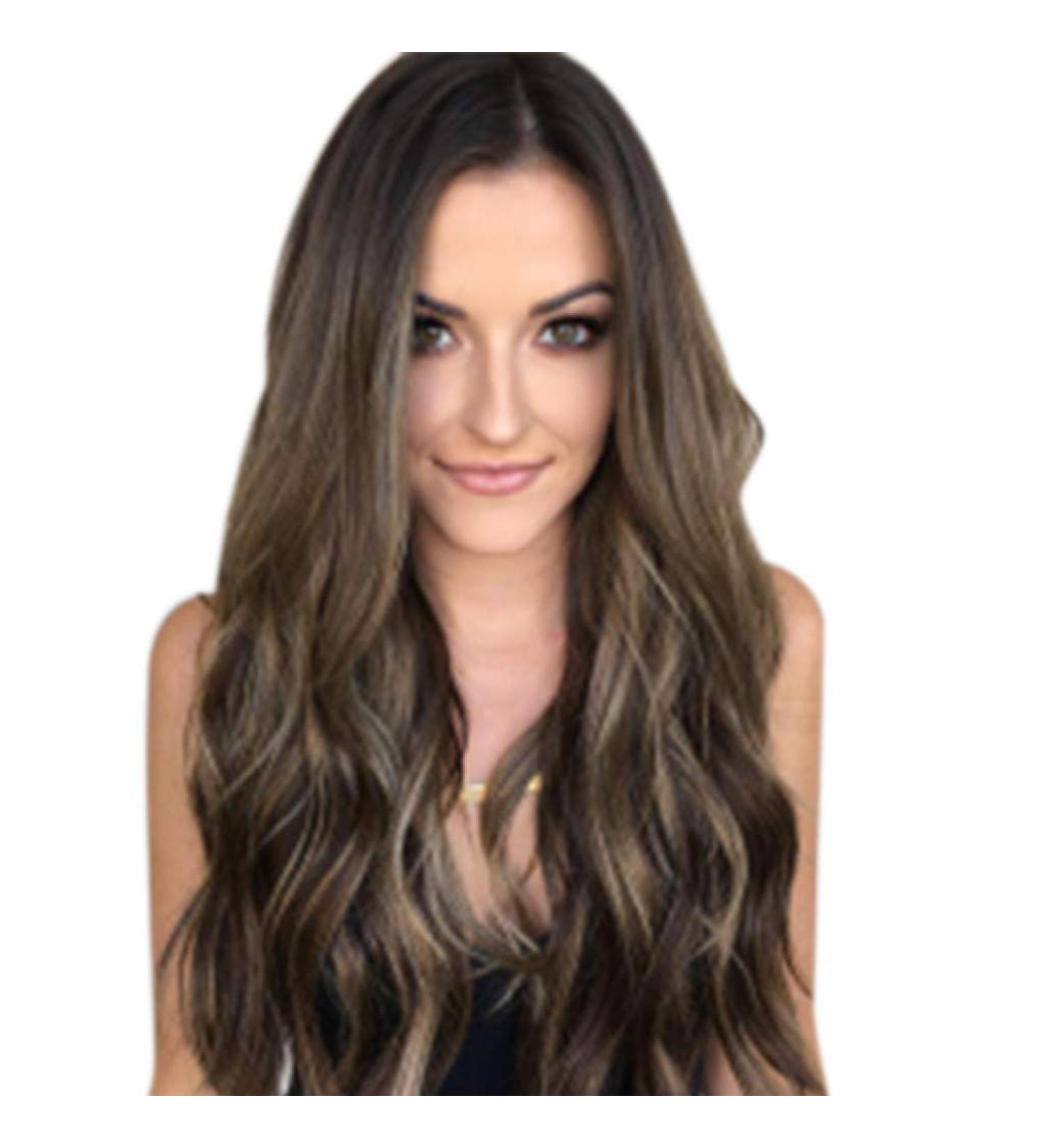 Amhomely women wig daty fashion long wig women mix colors color gradient long curly synthetic wig full perucke corrugated wigs
