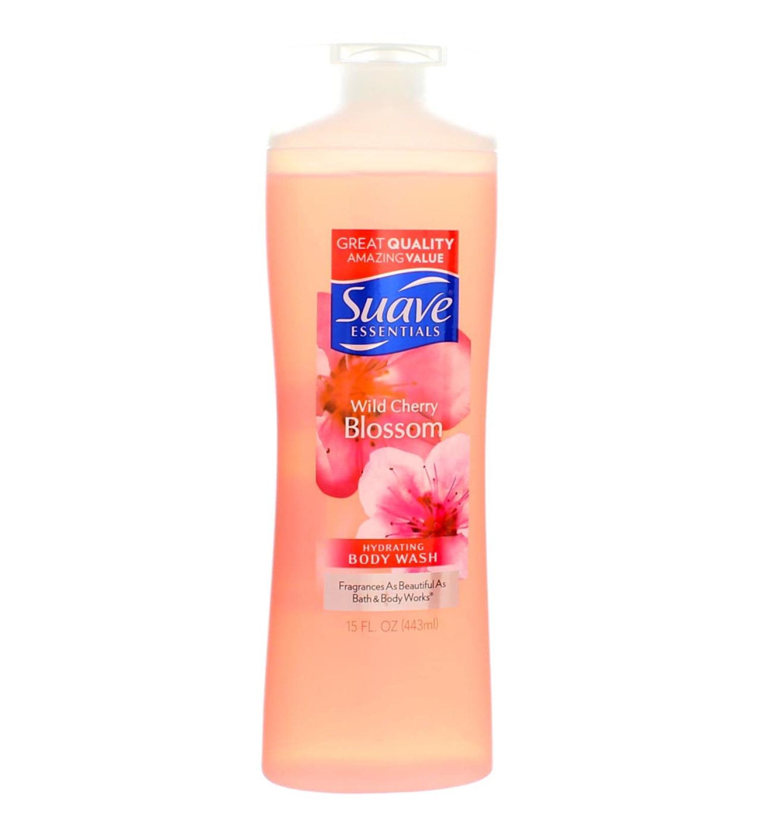 Suave Essentials Wild Cherry Blossom Body Wash 15oz - Pack of 2 | Hydrating Shower Gel - Buy Online on SooperMarket.com