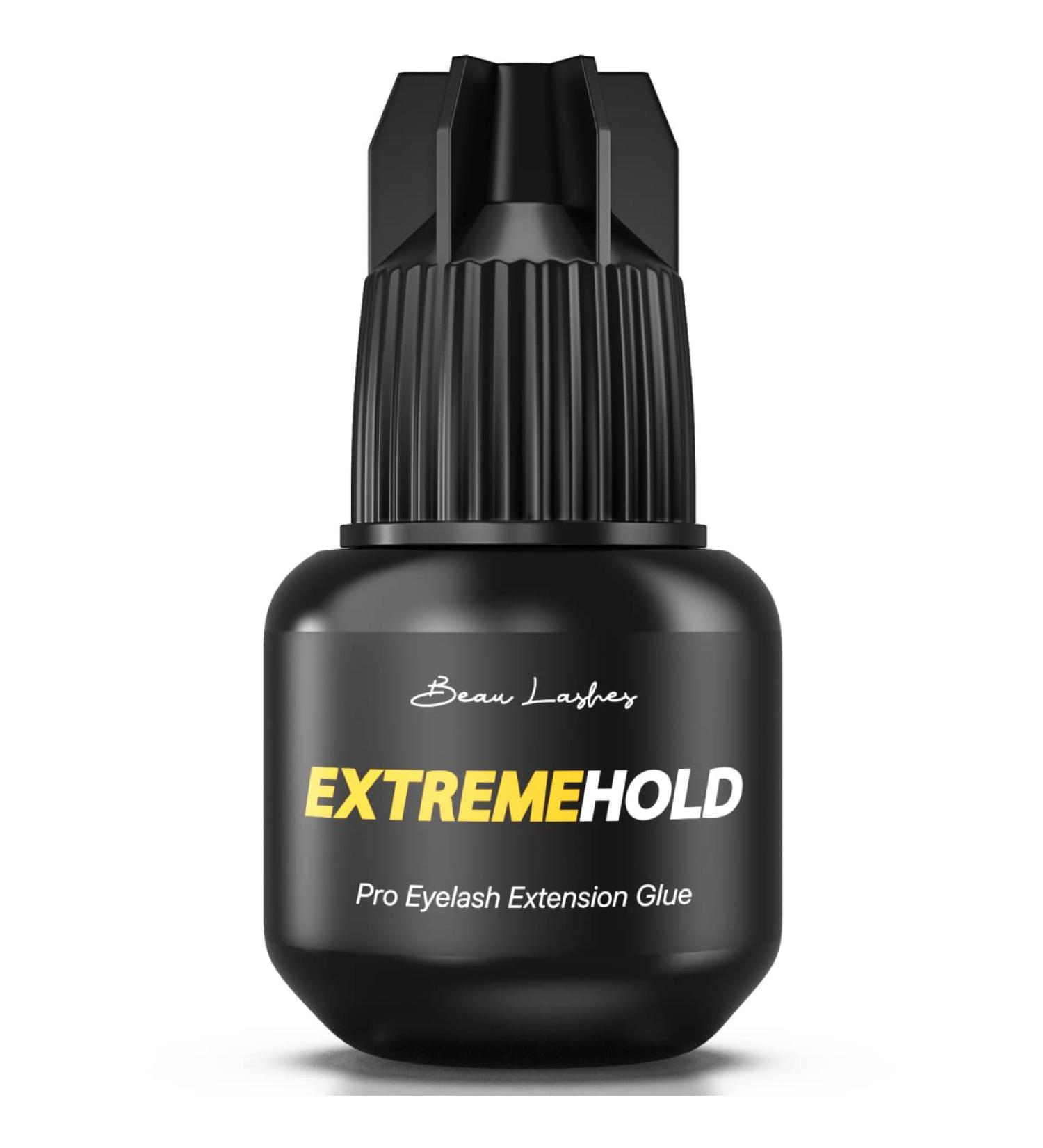 Extreme Hold Eyelash Extension Glue | Strongest Black Lash Adhesive for Professionals | Fast Drying & Long Lasting Semi Permanent Lashes | Up to 8 Weeks Retention - Buy Online on SooperMarket.com