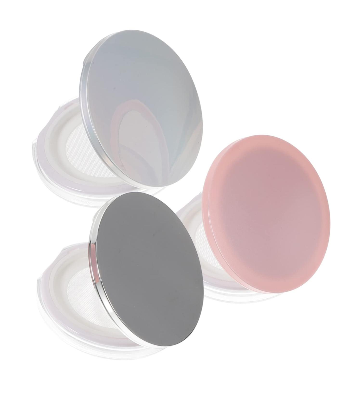 NOLITOY 3pcs Powder Box with Mirror Powder Compact Blush Makeup Empty Powder Case Powder Puff Sieve - Buy Online on SooperMarket.com