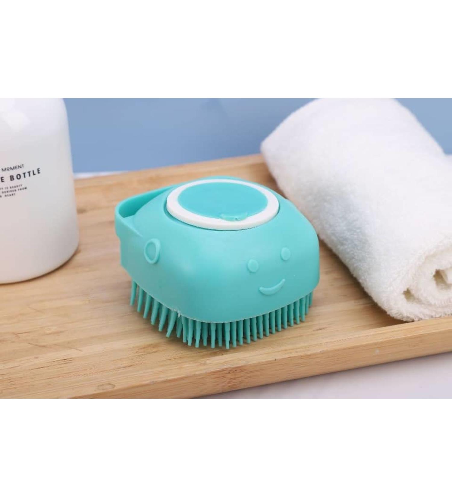 Silicone Massage Bath Brush - Blue | Exfoliating Body Scrubber - Buy Online on SooperMarket.com