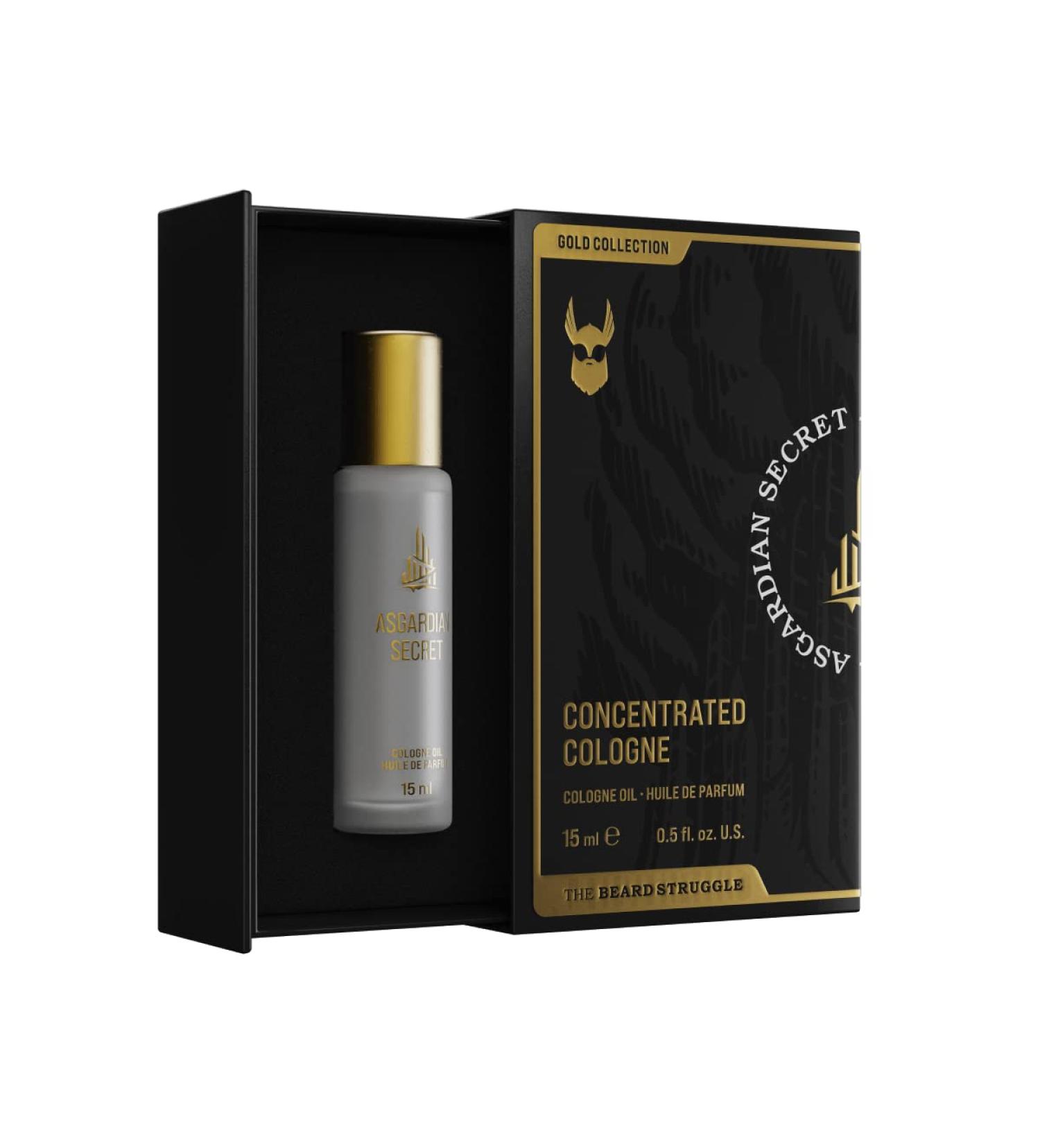 Concentrated Cologne for Men by Beard Struggle - 6x More Longer Than Traditional Colognes - Gold Collection - Asgardian Secret - Mens Cologne 15 mL / 0.5 US. fl. oz. Glass Roller Bottle - Buy Online on SooperMarket.com