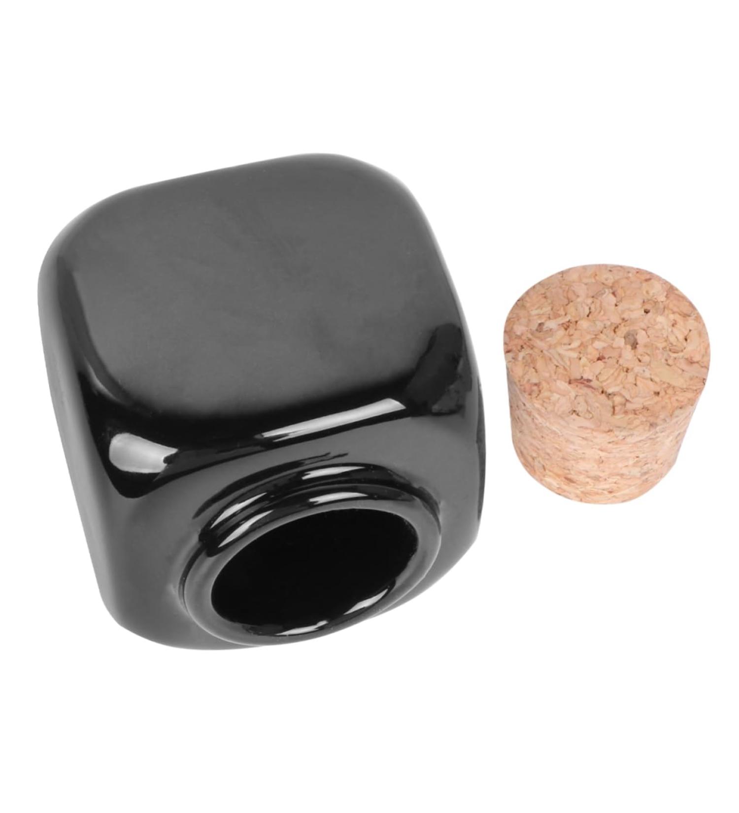 Mikinona Powder Bottle Jar Clear Ceramic Bottle Nail Art Ceramic Cup Liquid Powder Container Manicure Dishes Pill Container Bottle Ceramic Mug Practical Empty Bottle Wooden Bamboo - Buy Online on SooperMarket.com