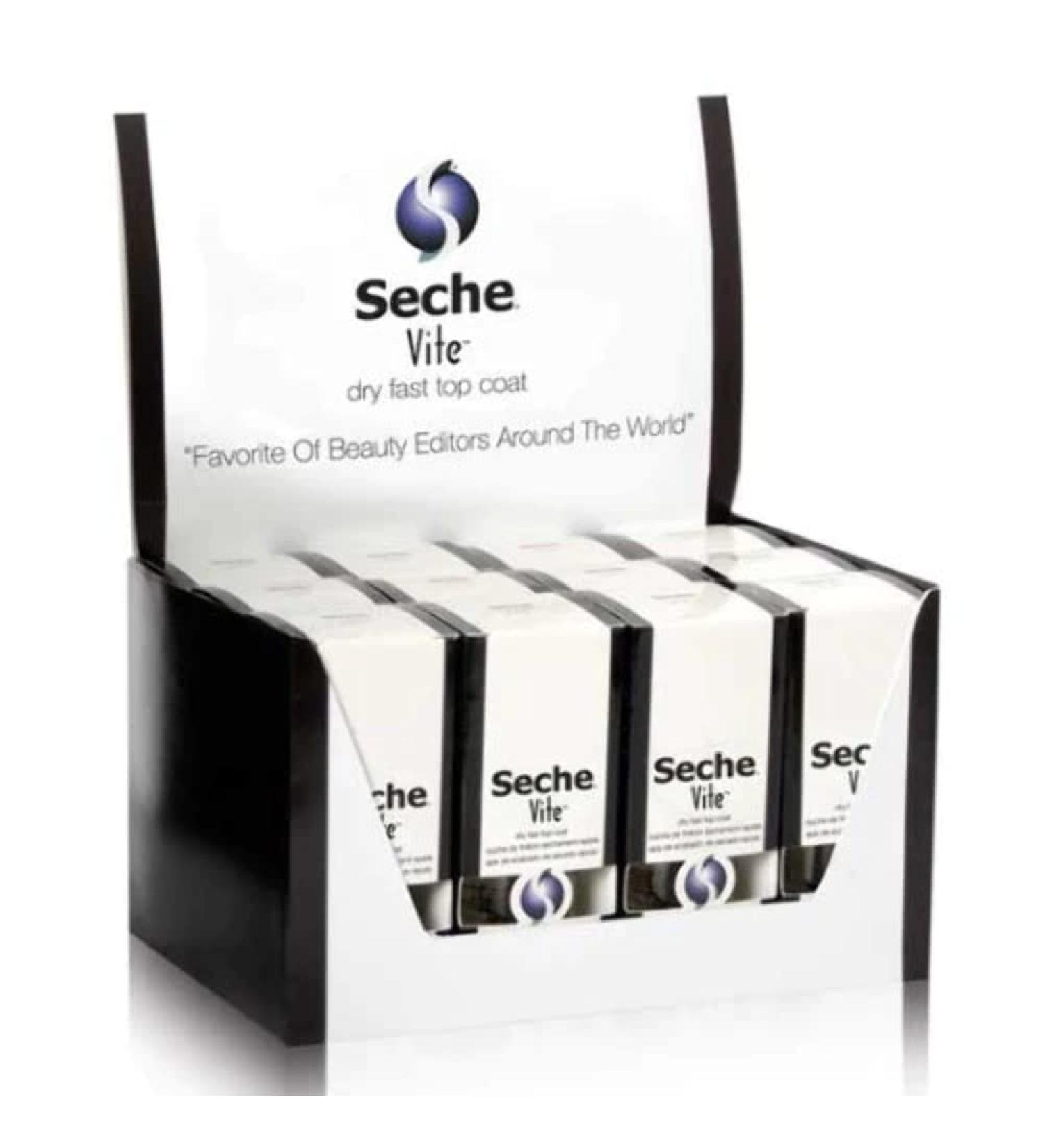 Seche Vite Dry Fast Top Coat Display Case Set 12 Pieces 2.7 Pounds