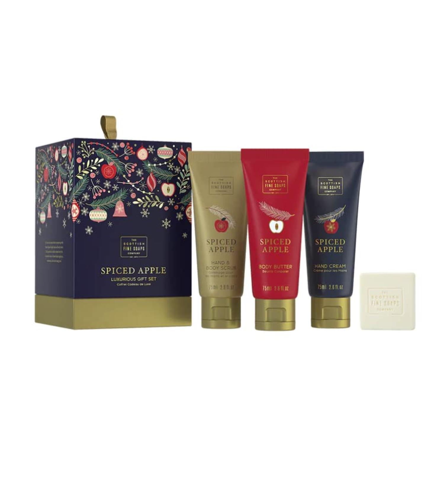 The Scottish Fine Soaps Company Spiced Apple Luxurious Gift Set .(4 items suitable for vegans)
