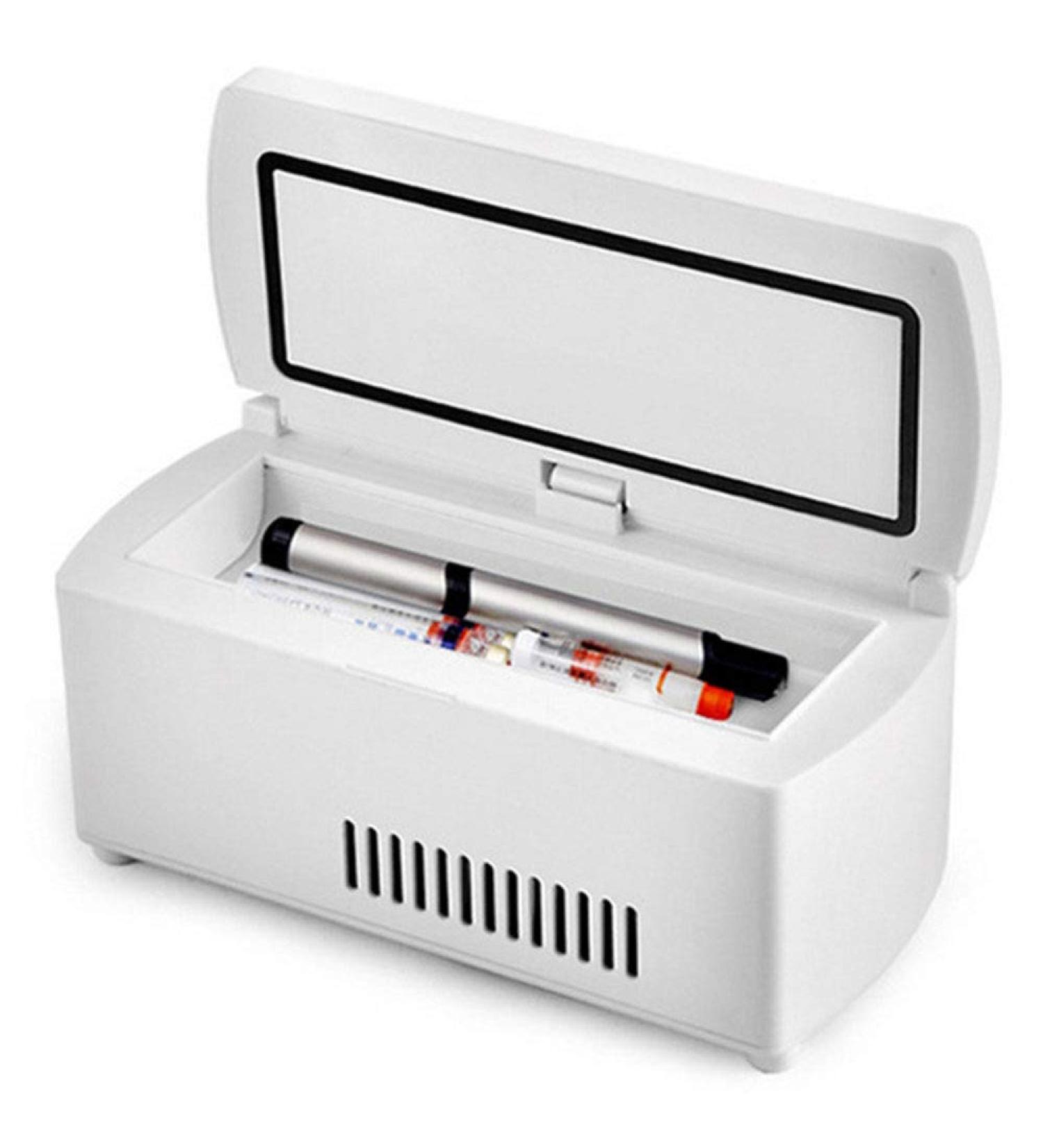 Small Fridge Cooler Portable Insulin Refrigerator Cooler Built-in Rechargeable Lithium Battery Suitable for Insulin Serum Interferon Eye Drops Storage Travel Airplane - Buy Online on SooperMarket.com