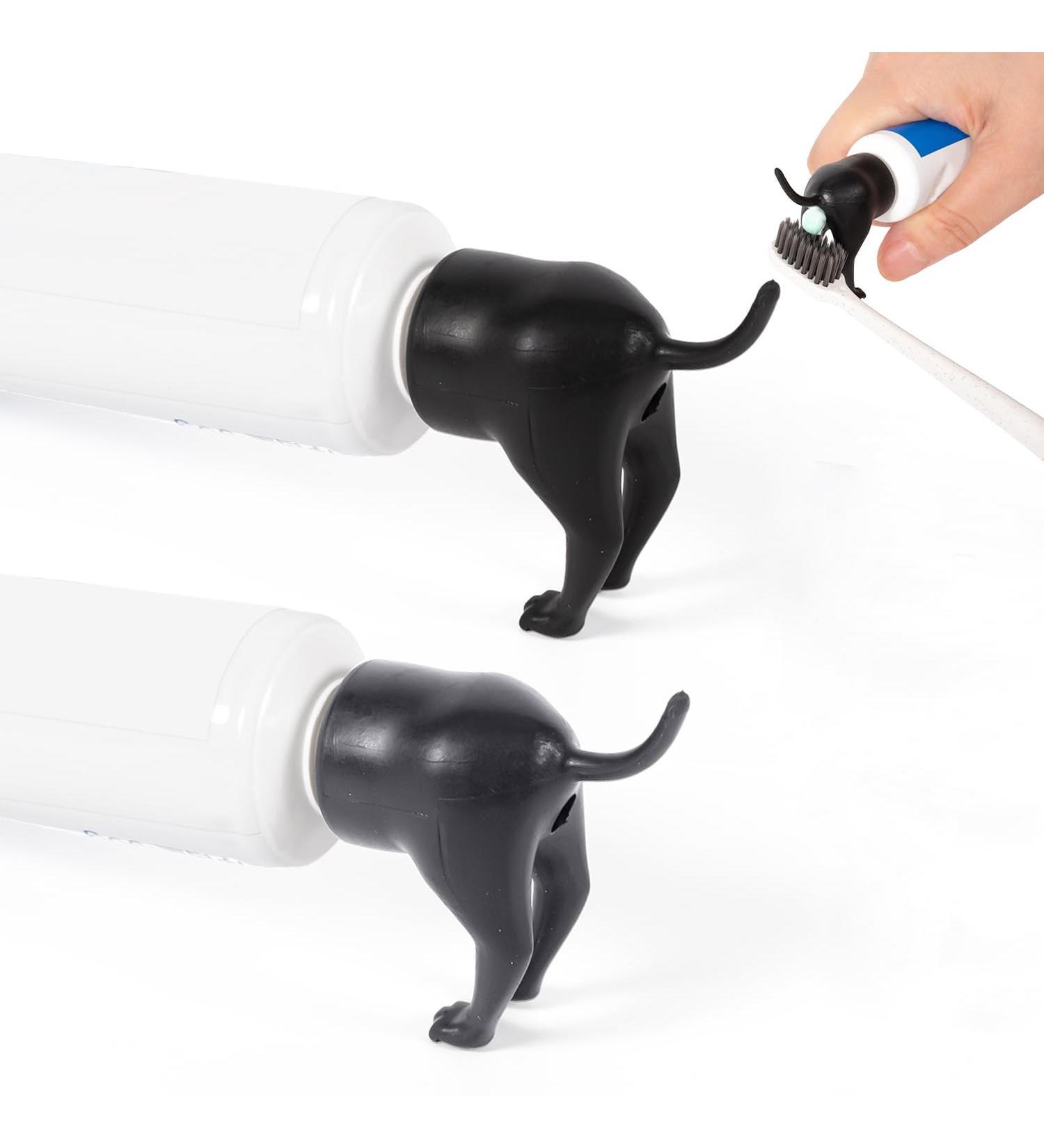 Toothpaste Attachment for Dogs - 2-Piece Squeezing Donor Figures | Funny Gift for Pet Lovers (Gray & Black) - Buy Online on SooperMarket.com