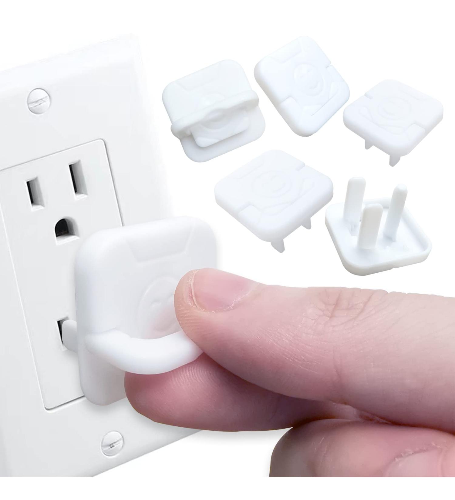 40 Pack White Square Socket Child Safety Plug Covers for Outlets - Hidden Handle for Kids Toddler Protection - Buy Online on SooperMarket.com