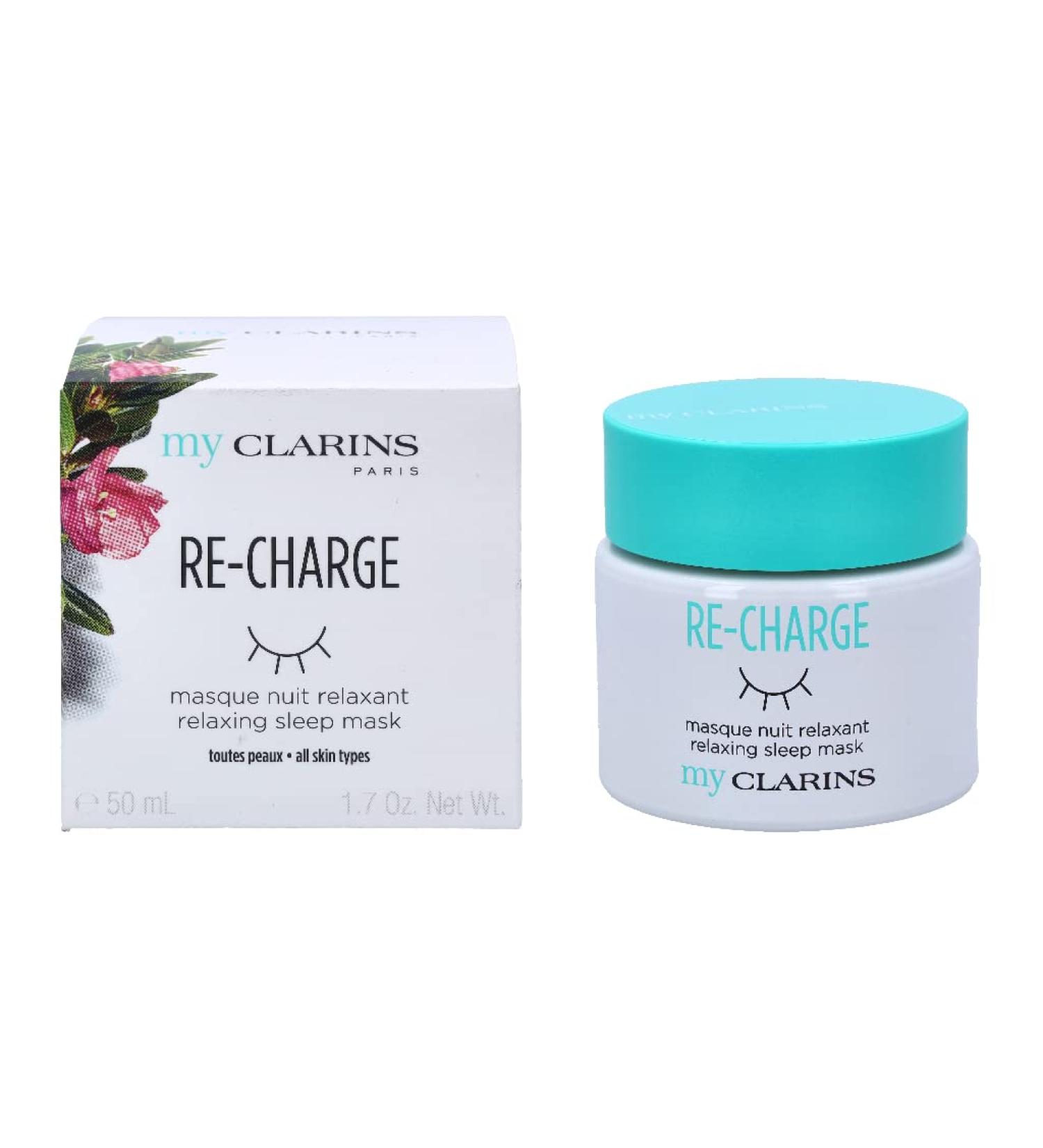 Clarins Re-Charge Relax Sleeping Mask | Hydrating Night Cream & Overnight Mask | Skin Recharge & Rosy Glow | Vegan | 1.7 Oz - Buy Online on SooperMarket.com