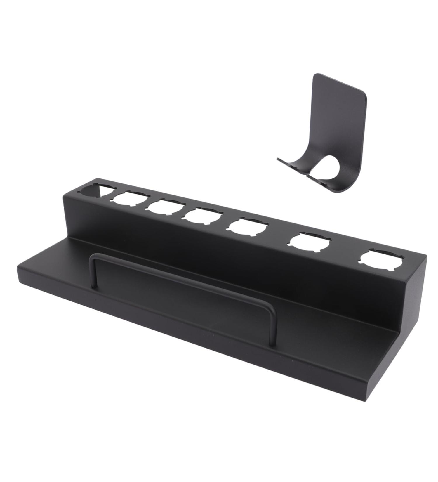 FOYTOKI Curling Iron Rack Hair Curler Holder Wall Mounted Curler Holder Kickstand Black Stainless Steel - Buy Online on SooperMarket.com