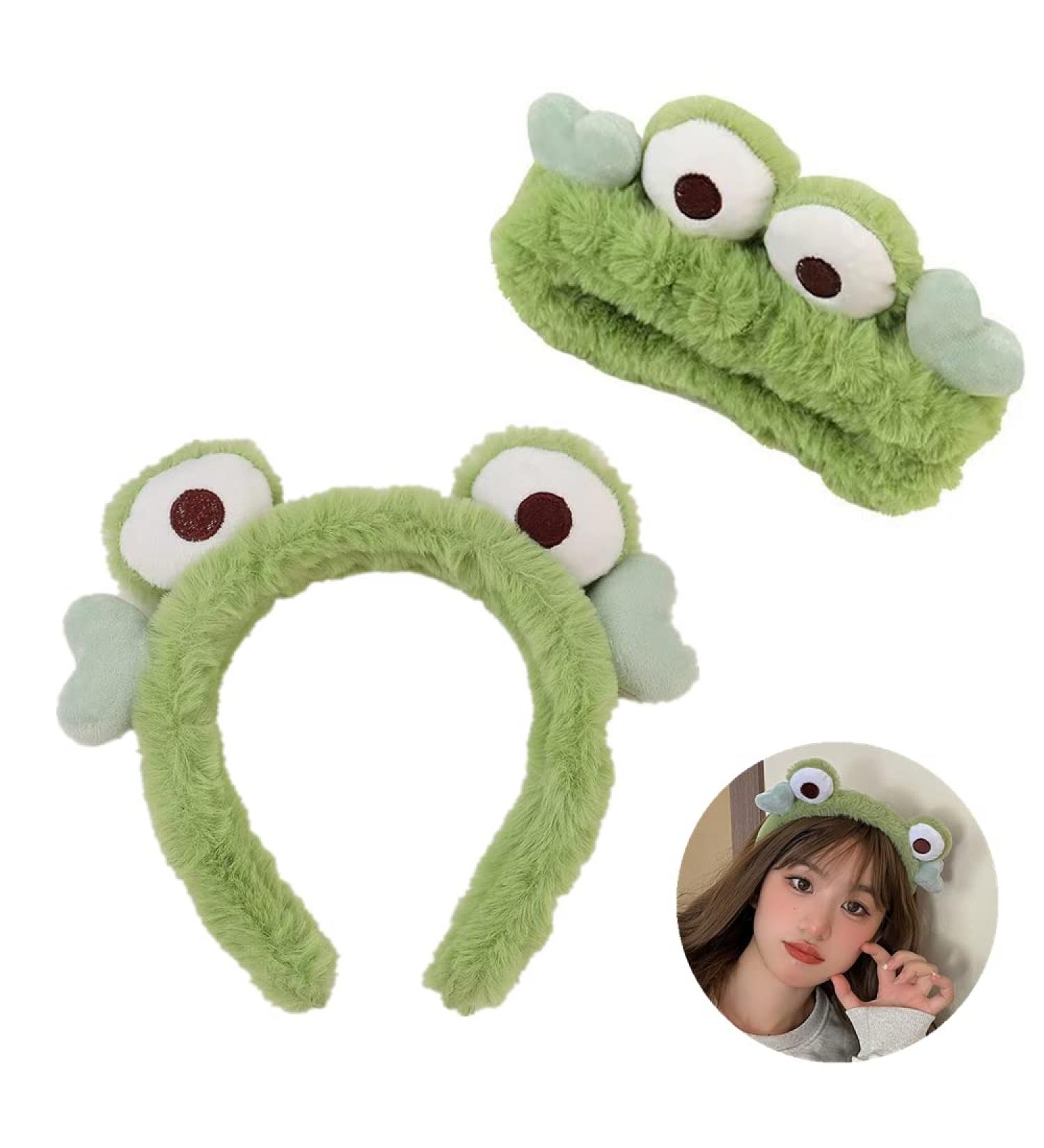 JLEivvi 2 Pieces Frog Makeup Headband Cute Frog Hair Hoop Frog Spa Headband Cartoon Frog Hair Bands Frog Hair Accessories For Face Washing Shower Sports Yoga Beauty Skincare - Buy Online on SooperMarket.com