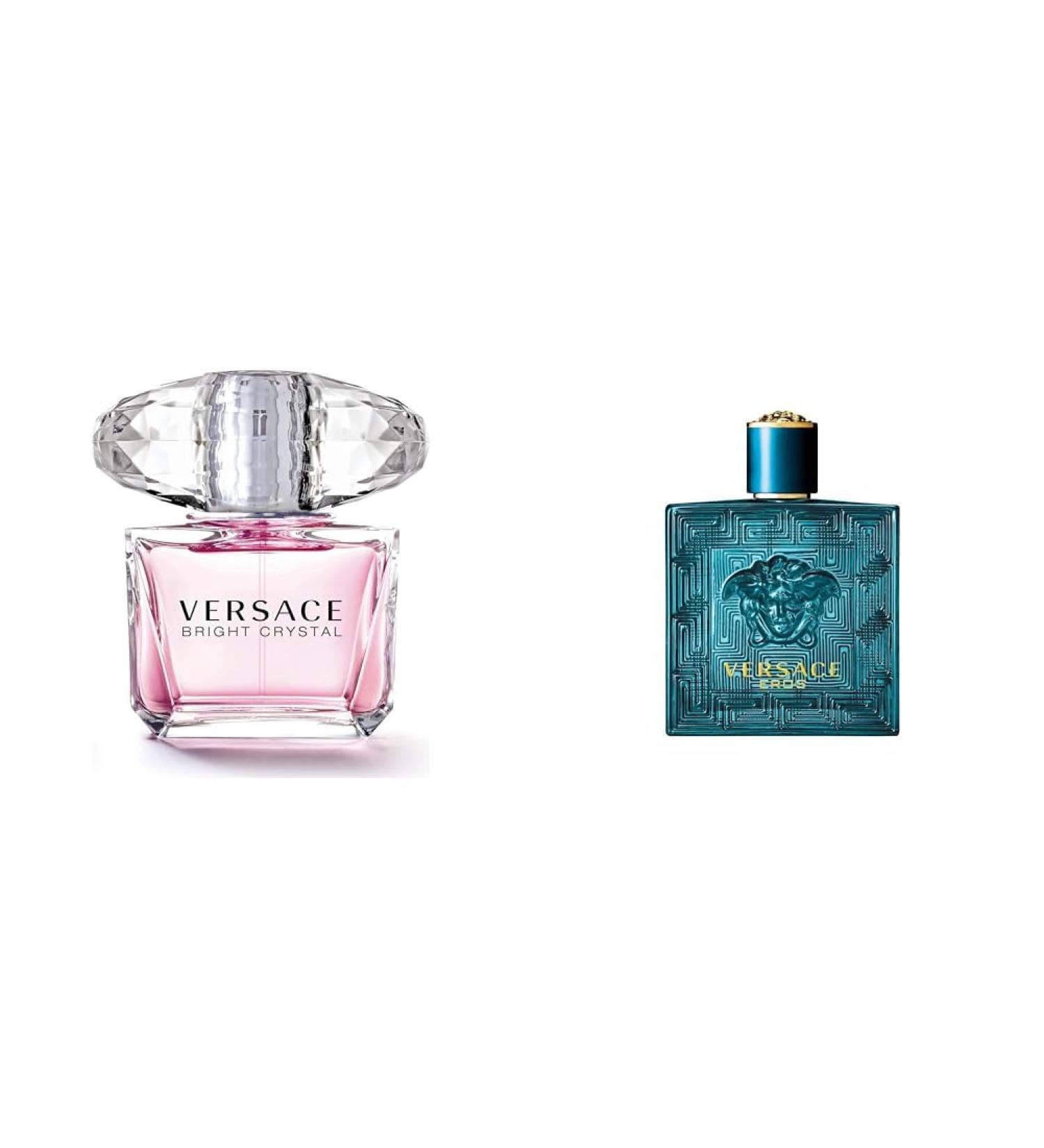 Versace Bright Crystal Eau de Toilette Spray for Women 3 Fl Oz & Eros for Men 3.4 oz Eau de Toilette Spray 3 Fl Oz (Pack of 1)+ 3.4 Fl Oz (Pack of 1) - Buy Online on SooperMarket.com
