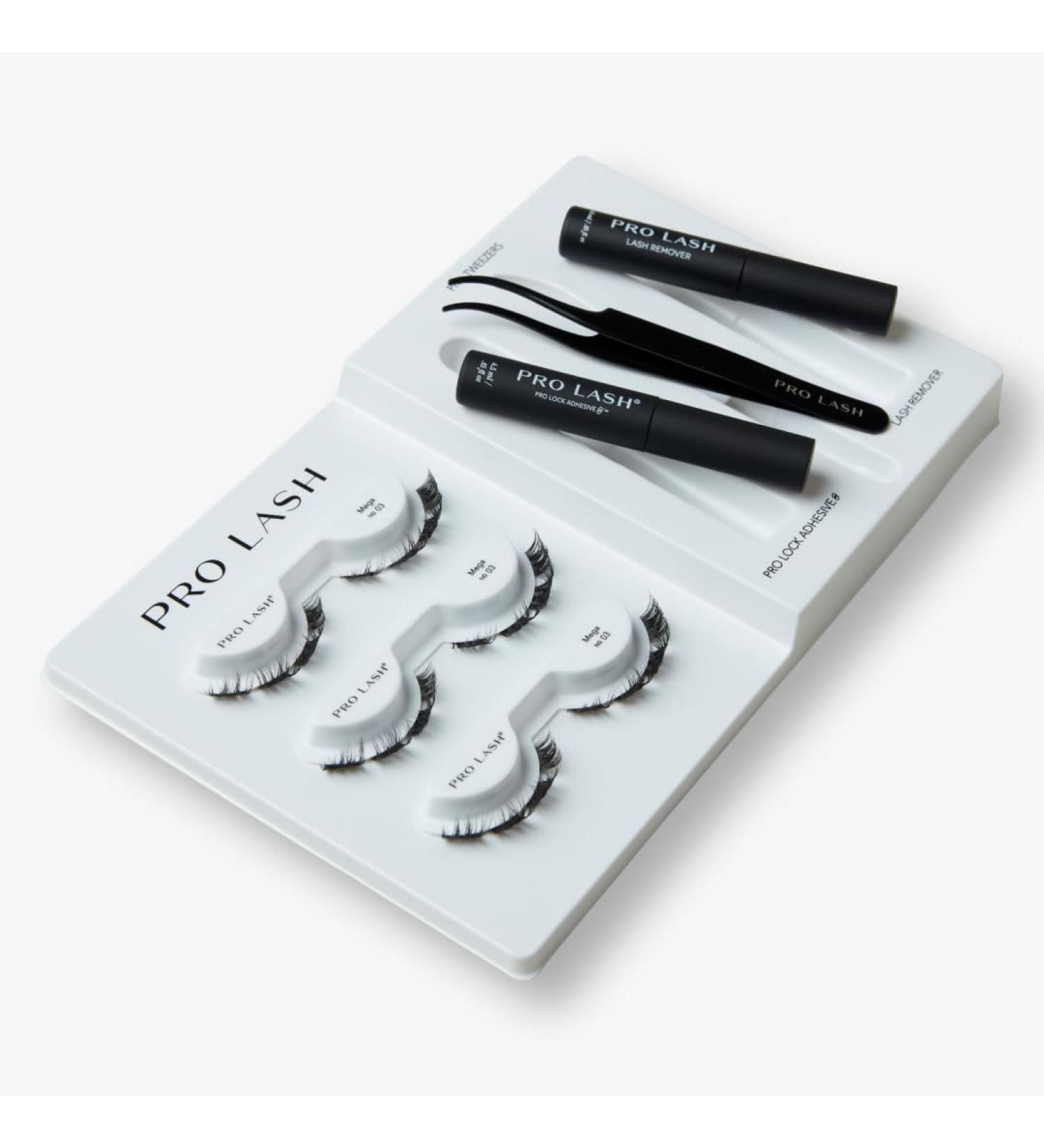 Pro Lash Starter Kit - Soft & Comfortable Mega Volume Lash Extensions with Tweezers Pro Lock Adhesive & Remover - Lasts Up to 10 Days - Buy Online on SooperMarket.com