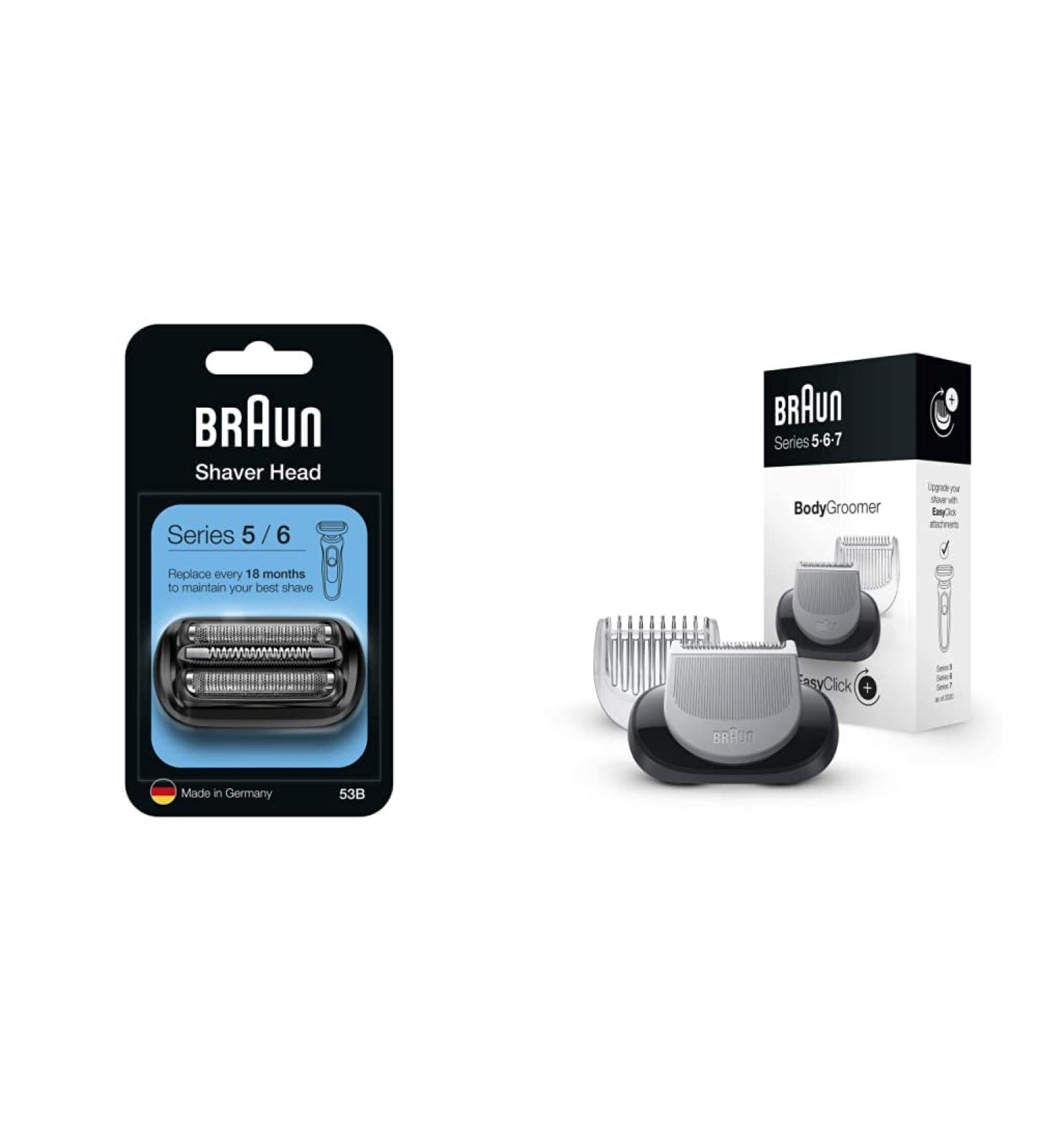 Buy Braun Series 5 Electric Shaver Replacement Shear & EasyClick Bodygroomer Attachment Compatible with Series 5 6 & 7 | International Shipping Available - Buy Online on SooperMarket.com