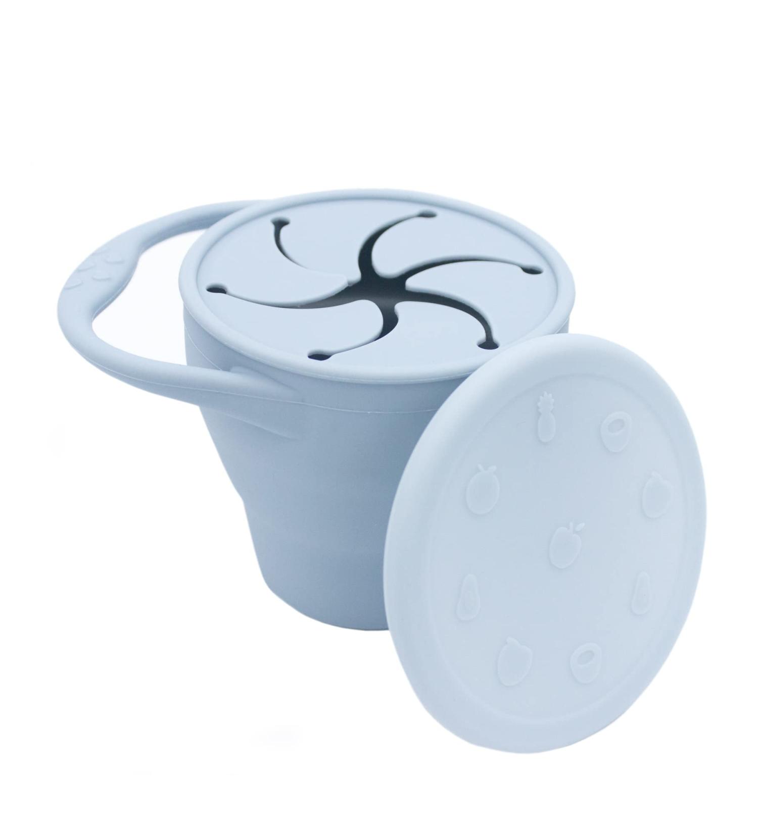 BapronBaby Blue Silicone Collapsible Snack Cup | 100% Food Grade, BPA-Free, Phthalate-Free | Dishwasher Safe | 6 Months - Buy Online on SooperMarket.com