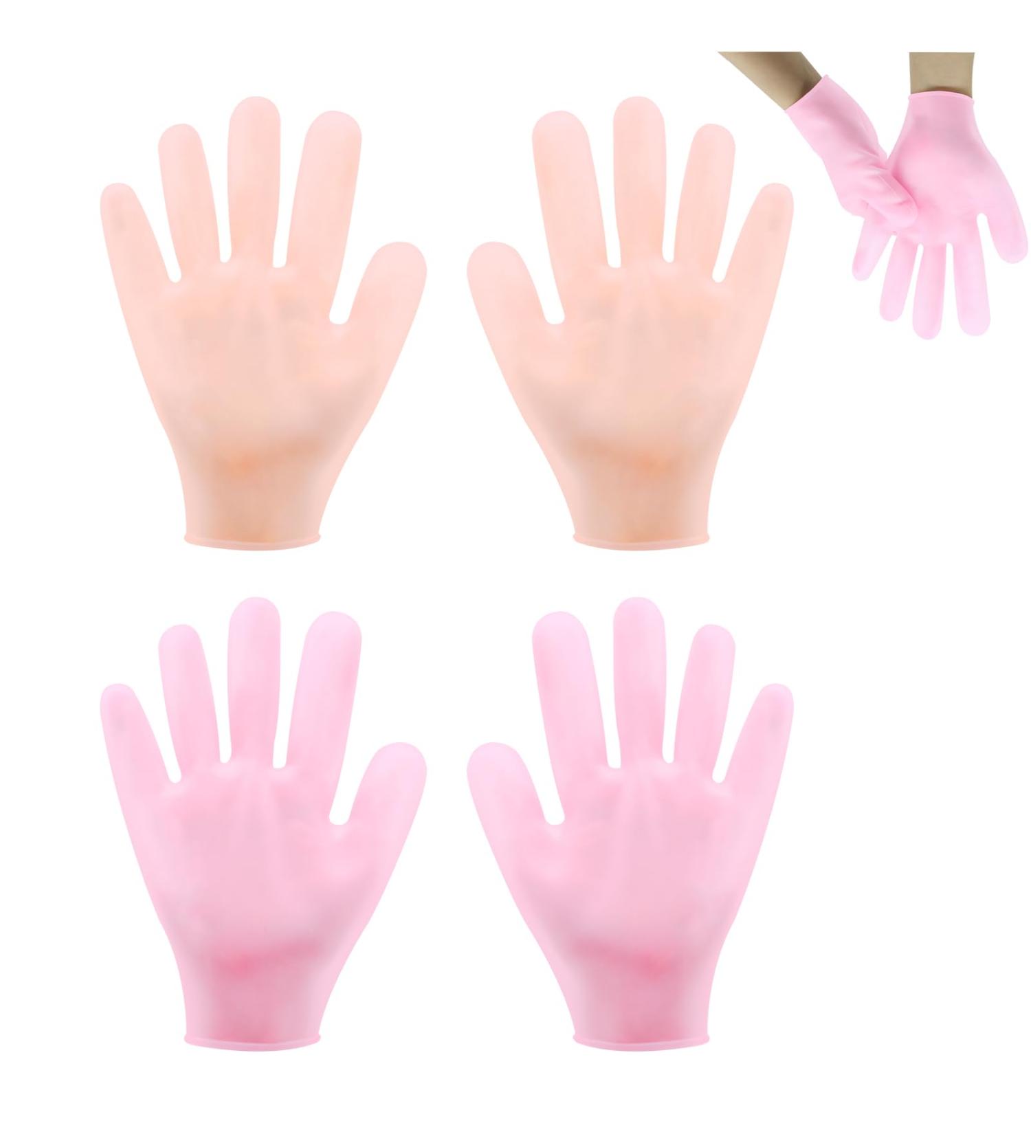 Fengyang Silicone Moisture Gloves - 2PC Pink Gel Spa Gloves for Dry Cracked Hands | Moisturizing Hand Care for Women - Buy Online on SooperMarket.com