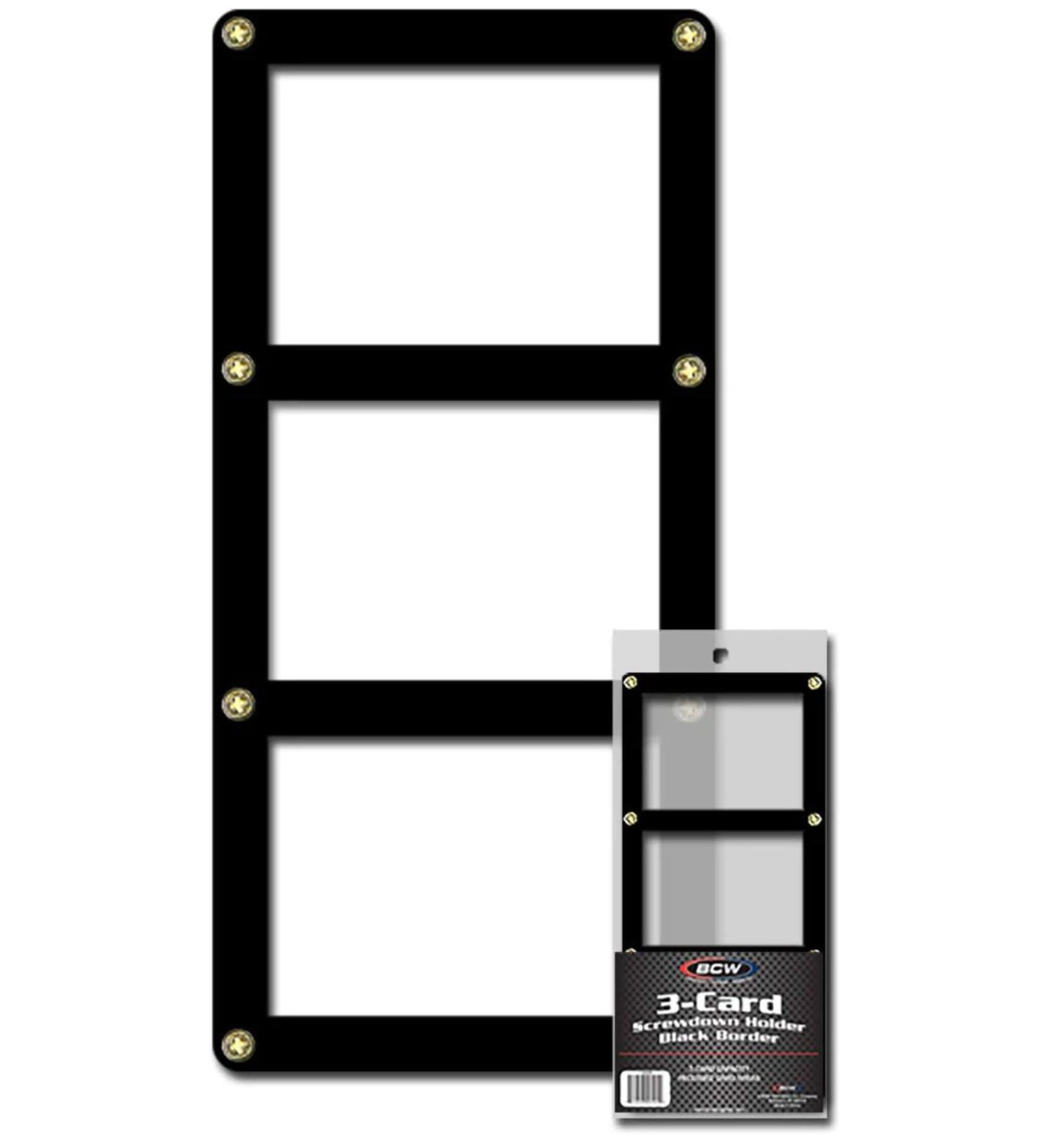 BCW 1-3CS-B 3 Card Screwdown Holder - Black Border