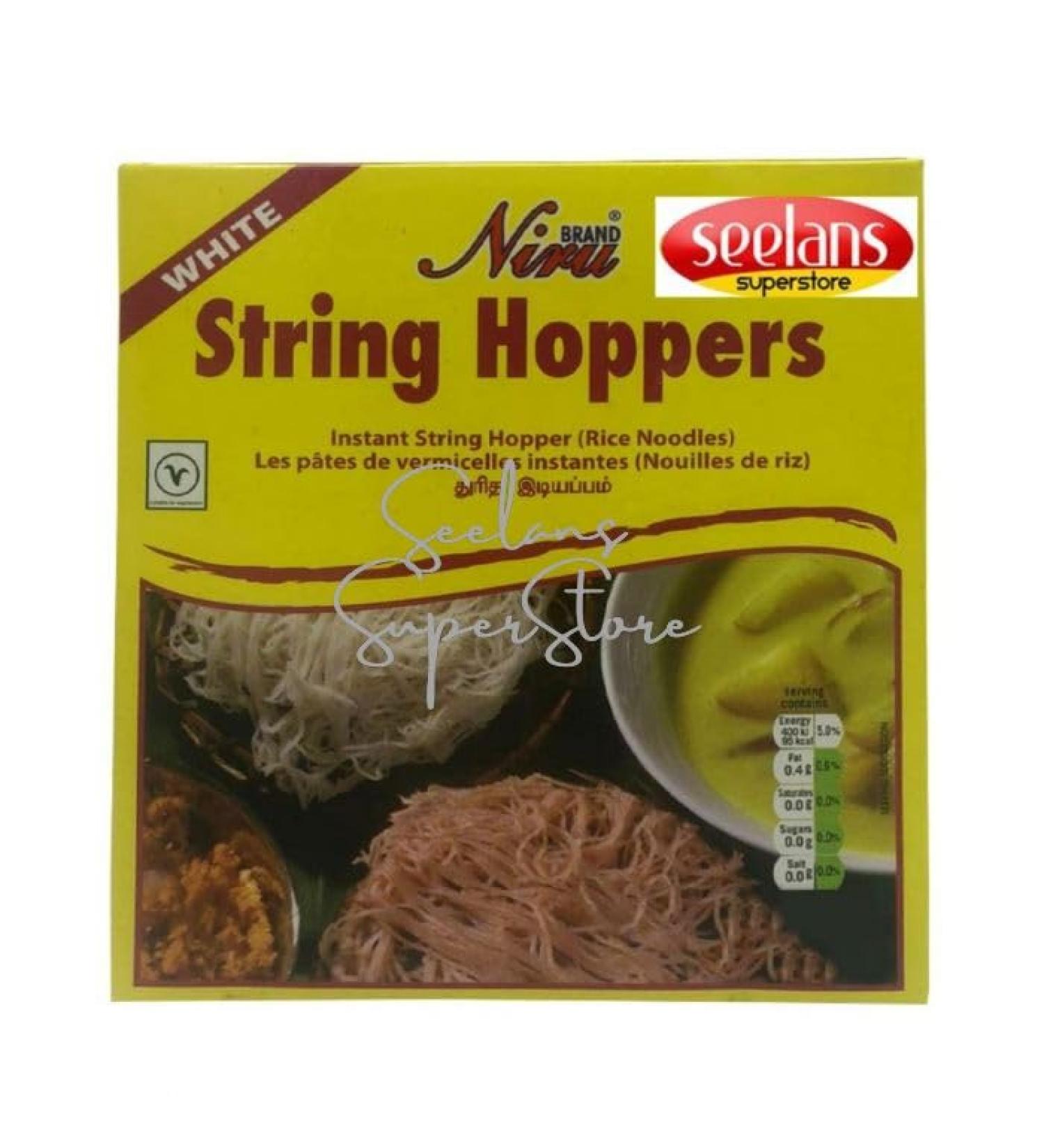 Niru Brand White String Hopper | 160G | Hopper Instan | Instan Rice Noodles & Idiyappam Flour | 100% Row Rice | Indian Origin - Buy Online on SooperMarket.com