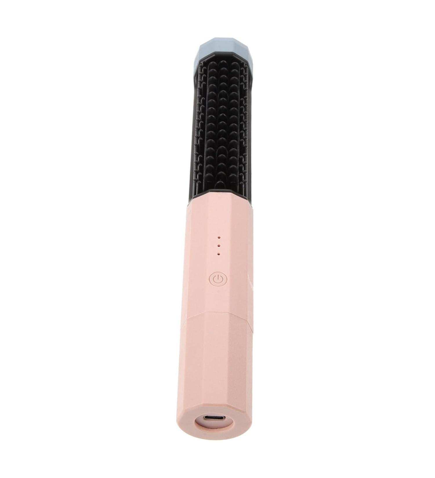 Angoily Cordless Hair Straightener Brush - Rechargeable & Travel-Friendly Heated Comb for Smooth Hair - Dual Purpose Nylon Brush in Purple - Buy Online on SooperMarket.com