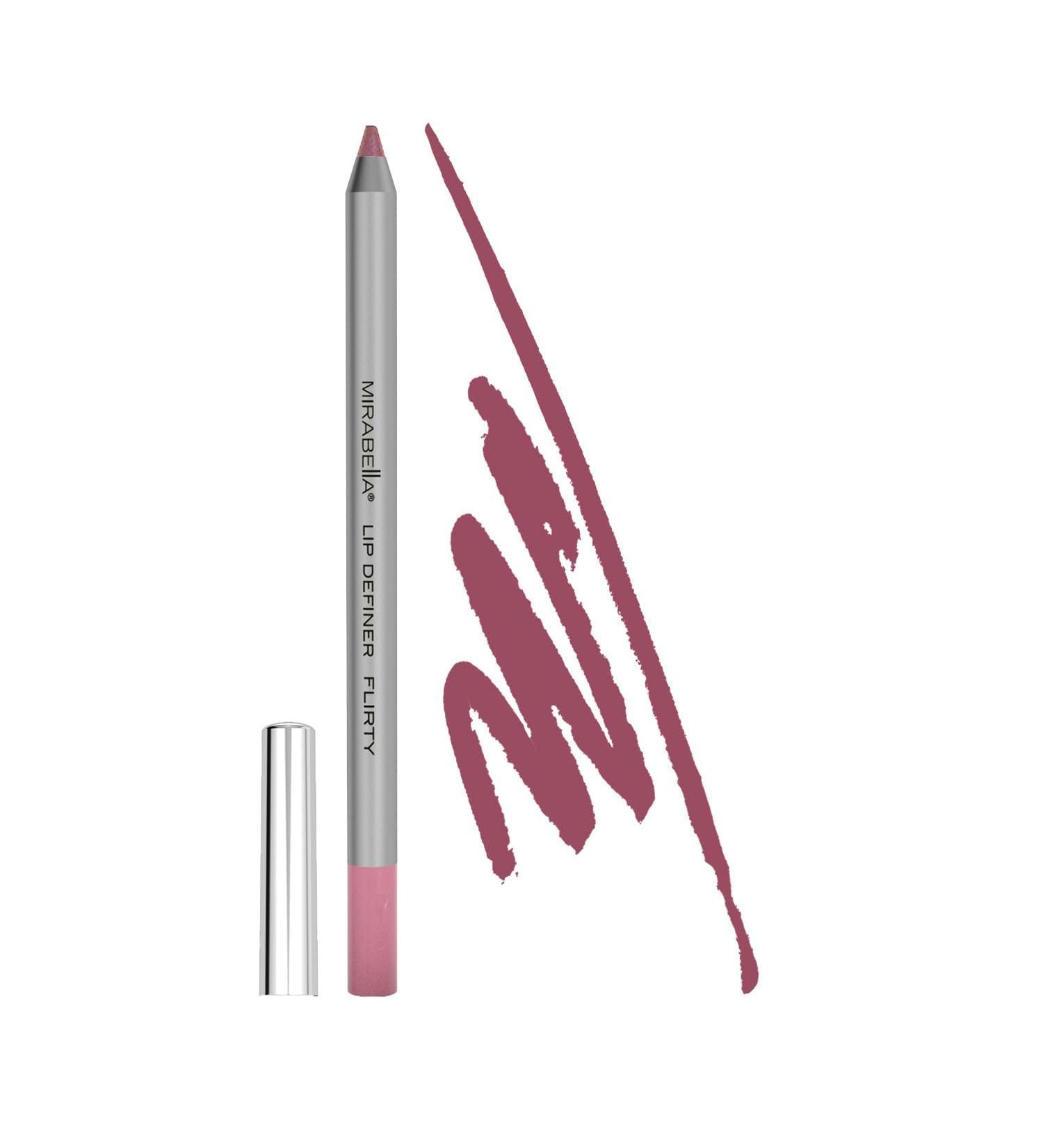 Mirabella Flirty Line & Define Lip Definer Pencil | Smoothing Moisturizing Retractable Lip Liner with Antioxidants | Long-Lasting Ultra-Creamy Formula & Built-In Sharpener - Buy Online on SooperMarket.com