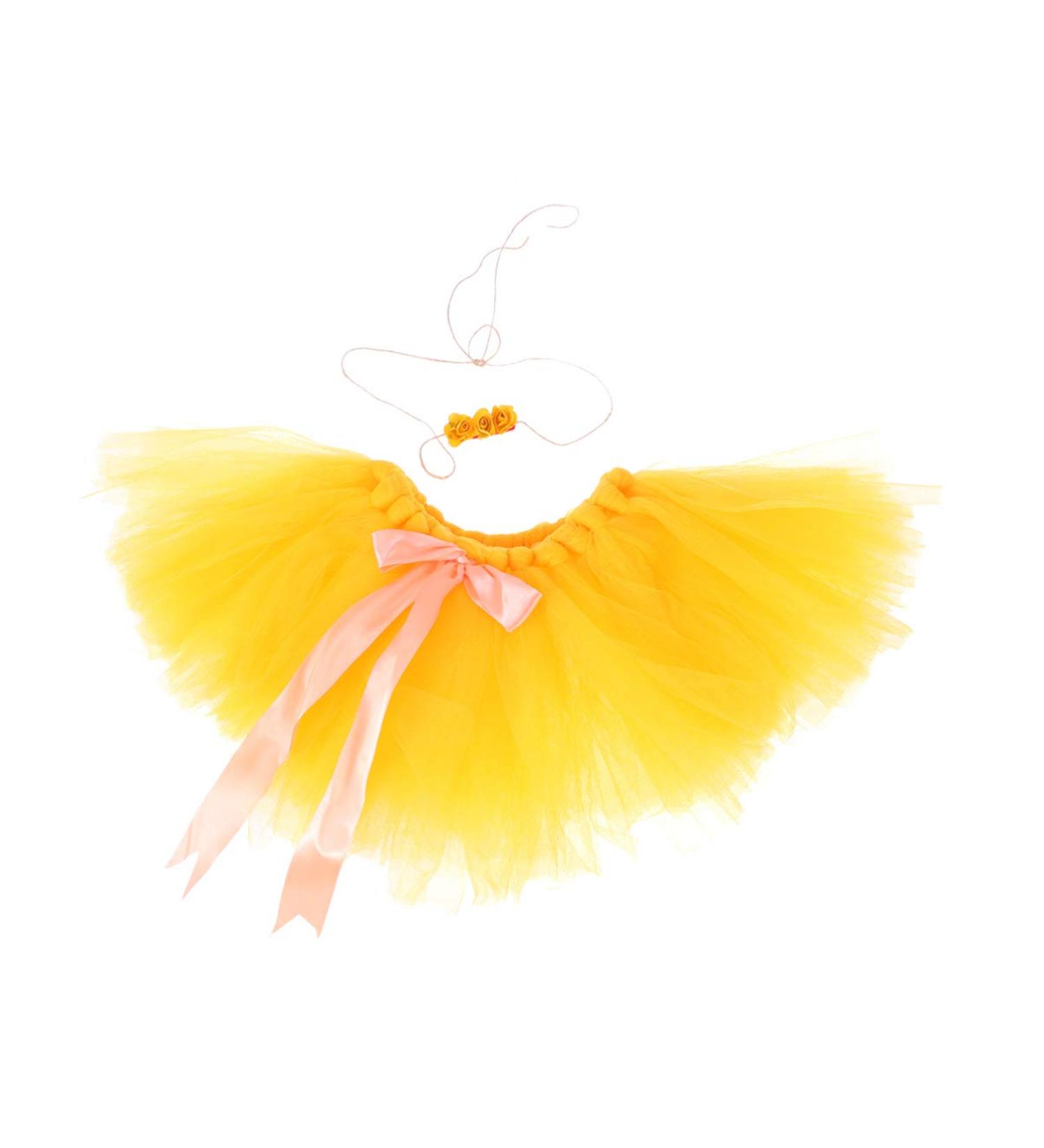 Amosfun Christmas Baby Girl Tutu Skirt and Headband Set - Newborn Photography Outfit for Xmas Party (0-12 Months) - Yellow - Buy Online on SooperMarket.com