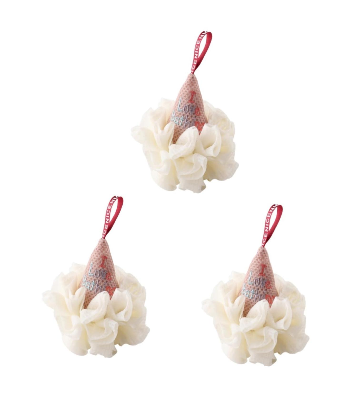 Shop Angoily 3 Pcs Ice Cream Bath Ball - Exfoliating Bath Sponge & Loofah for Men - Soft & Durable Shower Pouf - International Shipping Available - Buy Online on SooperMarket.com