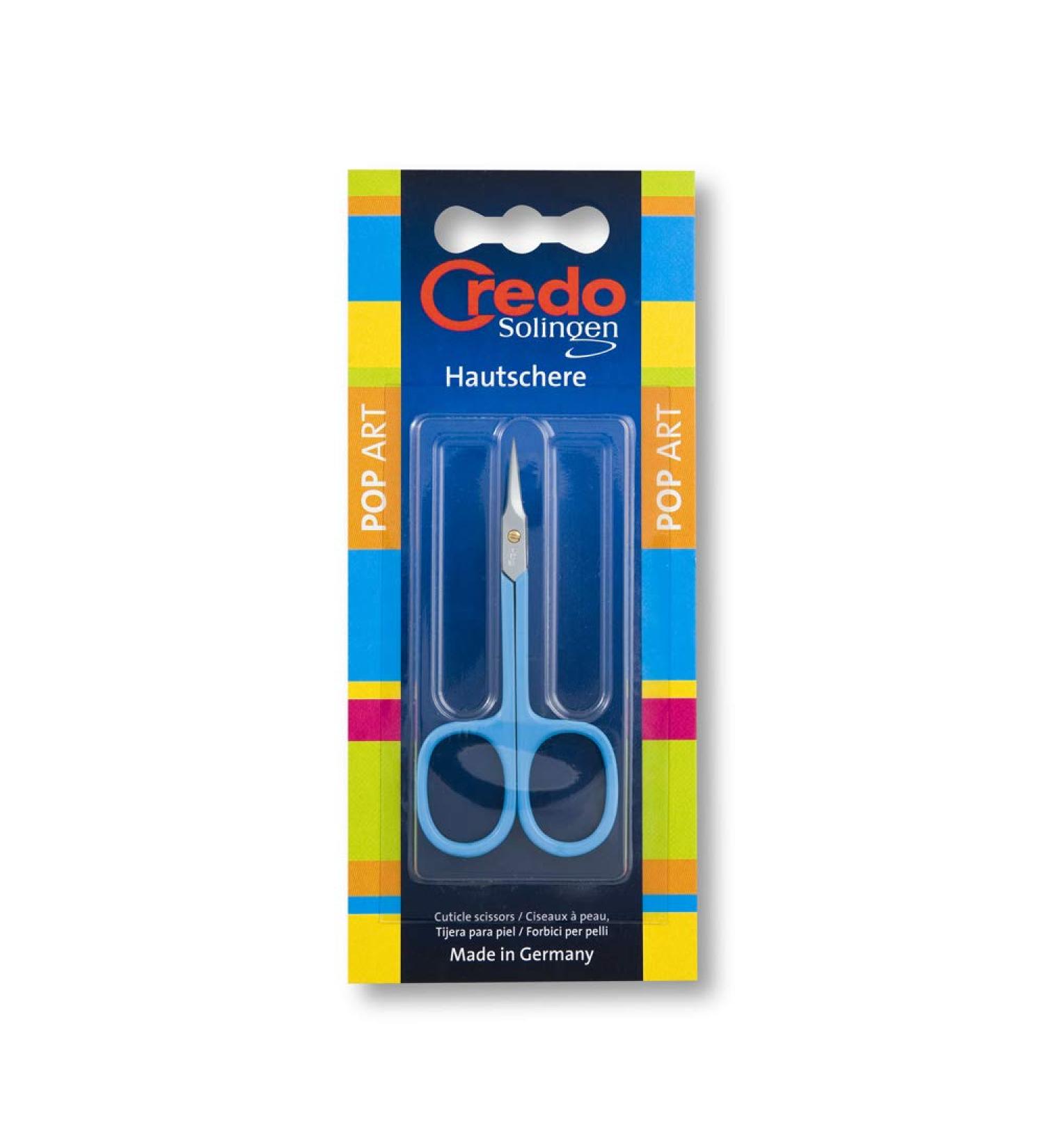 Credo Solingen Cuticle Scissors 8 cm Pop Art with narrow tip Matt Chrome Pink