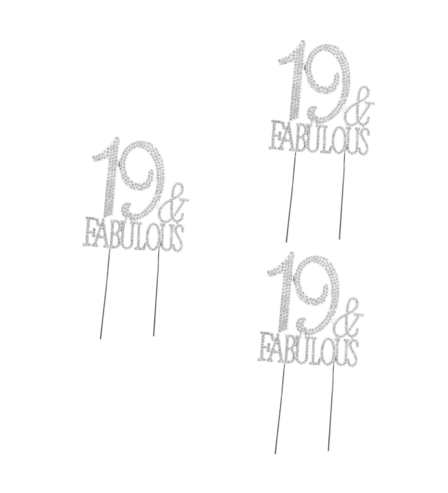 ibasenice 3pcs 19 60 Cupcake Toppers Cocktail Picks Birthday Cupcake Picks Birthday Cake Pick Cupcake Toothpick Dessert Toppers Crystal Birthday Appetizer Picks Big Crown Bride Cute - Buy Online on SooperMarket.com