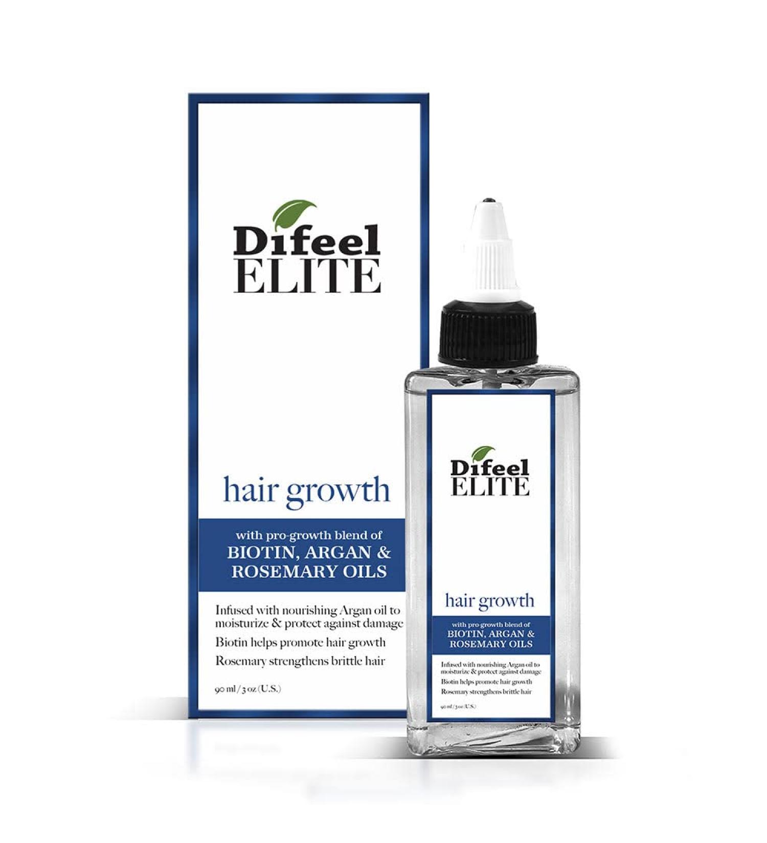 Difeel Elite ProGrowth Hair Treatment with Biotin, Argan, and Rosemary Oils - 3 oz | Hair Growth Solution - Buy Online on SooperMarket.com