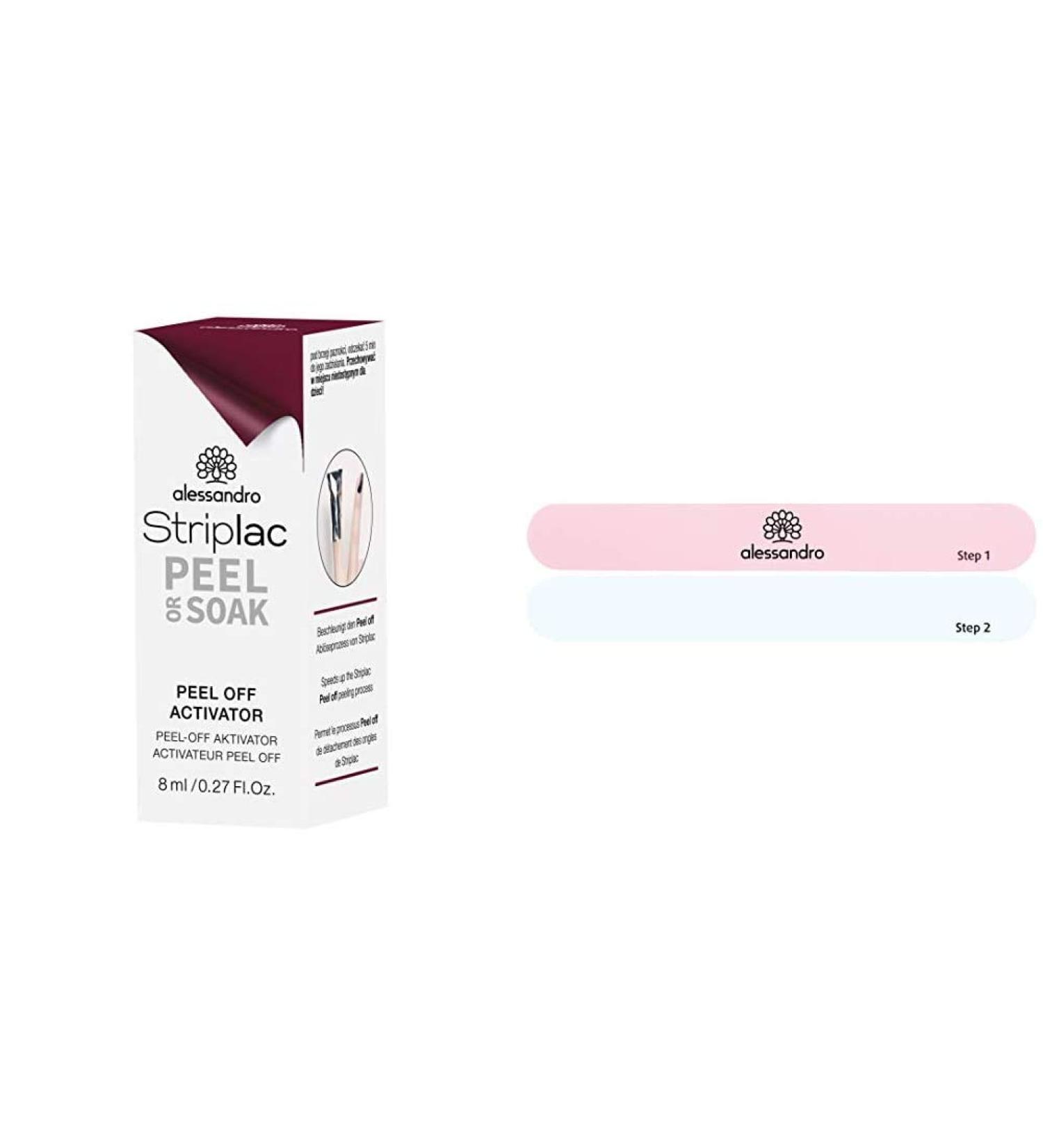 Alessandro Striplac Peel or Soak Off Activator & Nail Polish File - 8ml & 2-Step High-Gloss Polishing File - International Shipping Available - Buy Online on SooperMarket.com