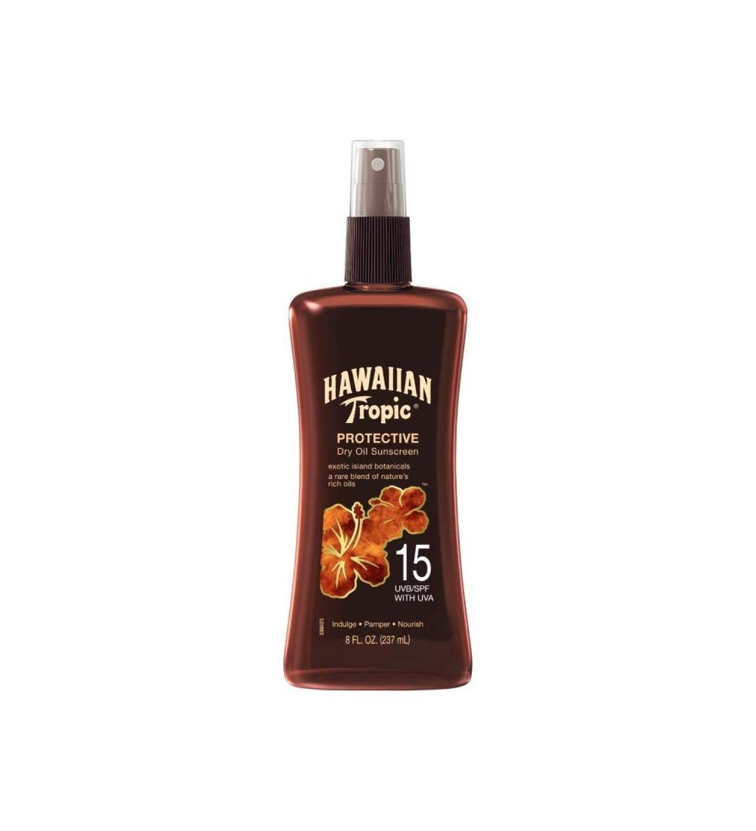 Hawaiian Tropic 8 oz. Protective Dry Oil Sunscreen Pump Spray SPF 15