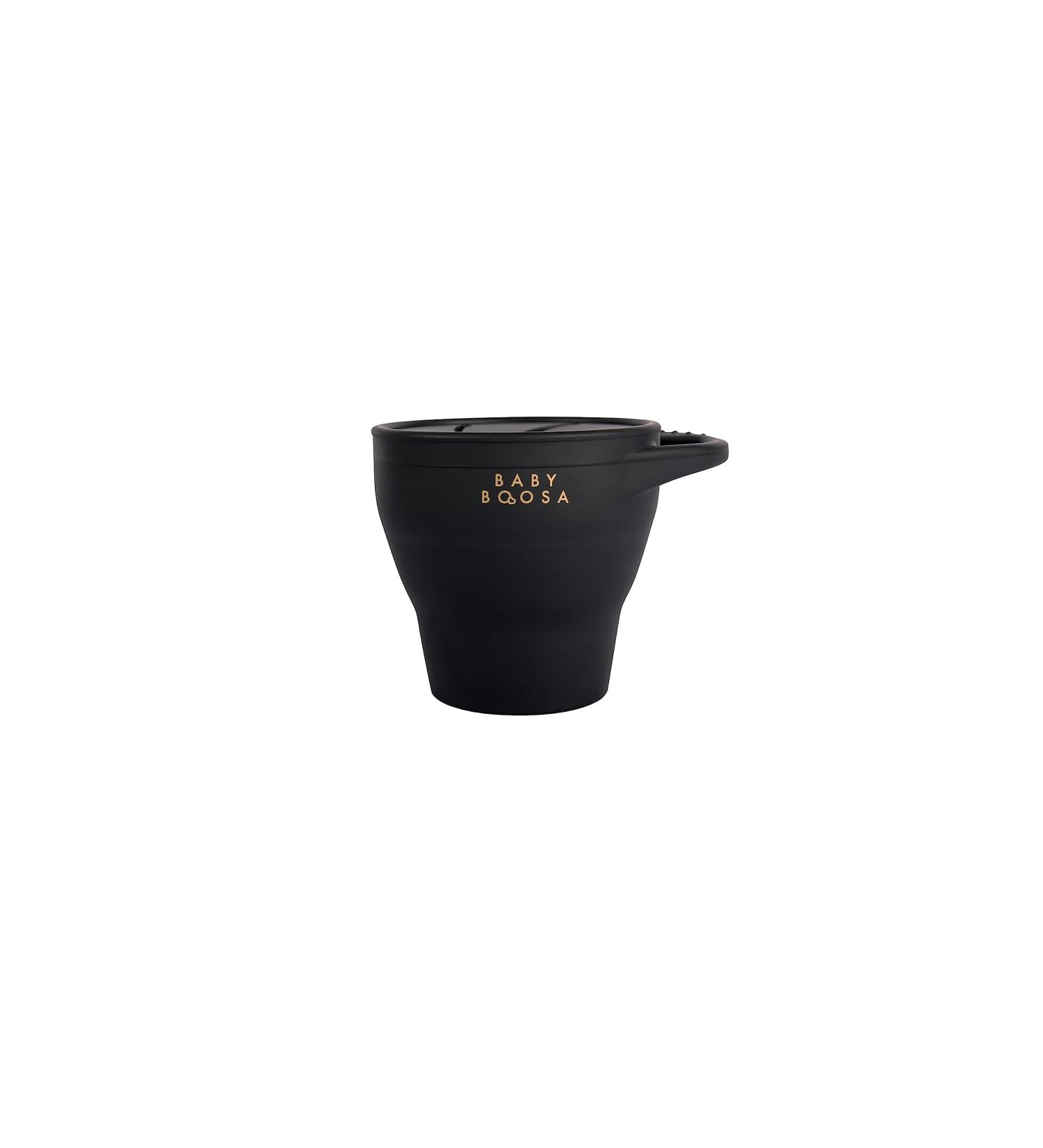 Baby Boosa Surprise Snack Pot - Dentist-Developed No-Spill Cup for On-The-Go Snacking - Collapsible & Soft Finger Food Container - Explore Healthy Treats with Easy Access - BLW Milano Black - Buy Online on SooperMarket.com