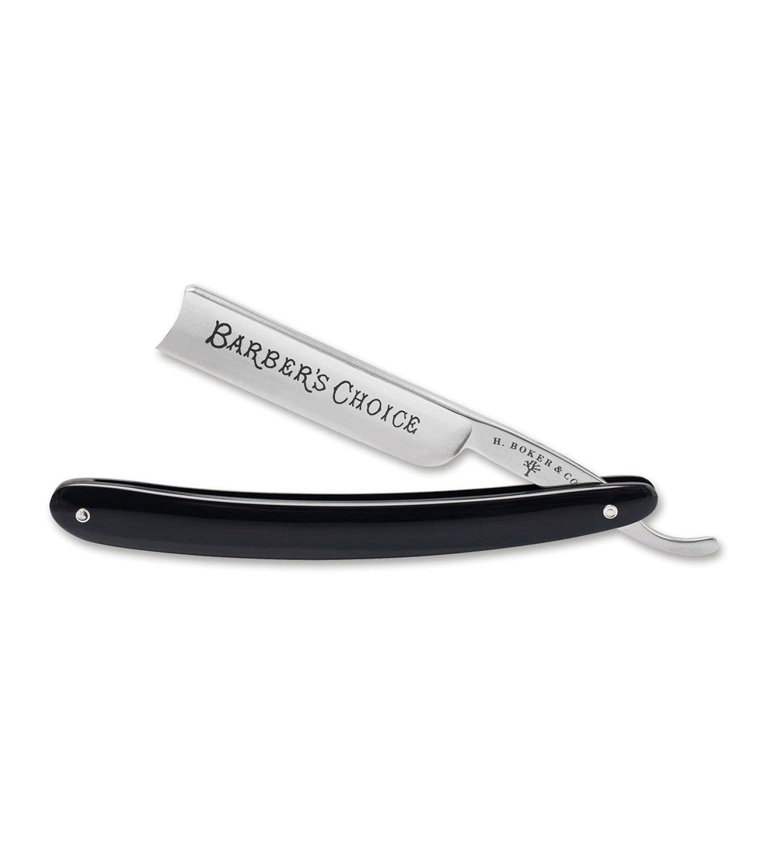 B ker Manufaktur Solingen Barber's Choice Razor - Durable Carbon Steel Blade & Classic Black Handle for Smooth Shaving - Buy Online on SooperMarket.com