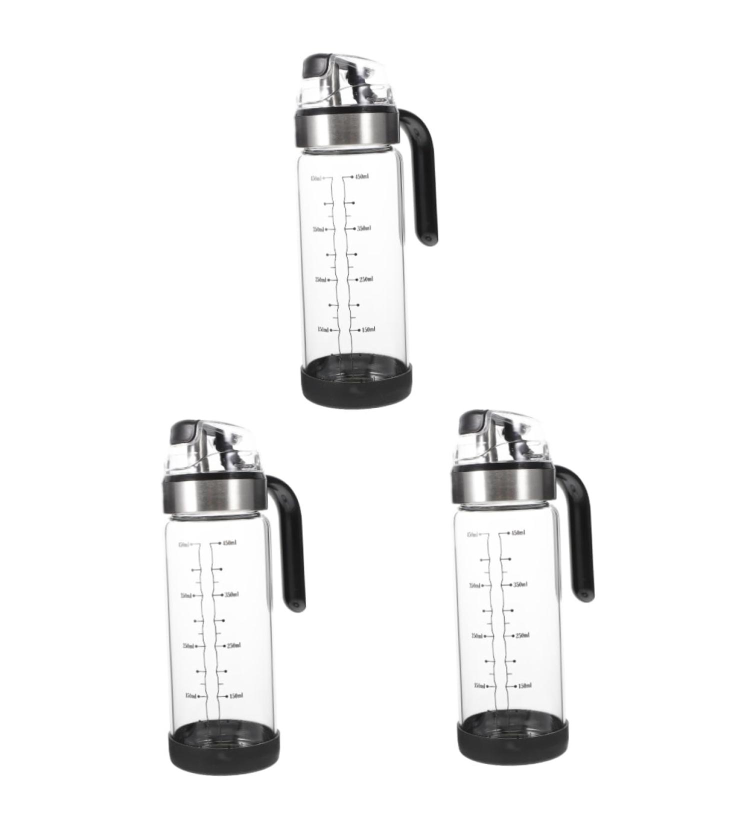 Alipis 3pcs Automatic Opening and Closing Oiler Glass Vinegar Pot Oil Container Syrup Bottle Soy Sauce Bottle Vinegar Container Soy Sauce Container Oil Bottle Stainless Steel Olive Oil Pp 22X7X7CMx3pcs As Shownx3pcs - Buy Online on SooperMarket.com