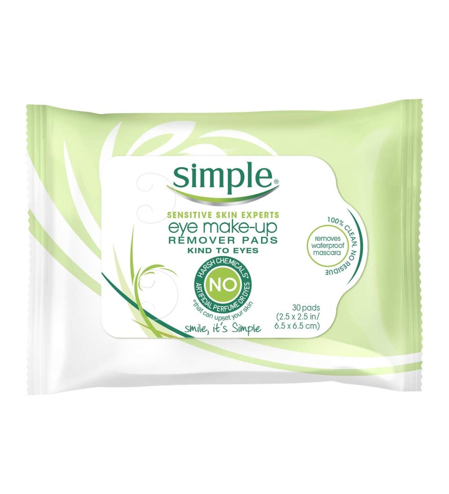 Simple Eye Make-Up Remover Pad, 30 Count (Pack of 3)