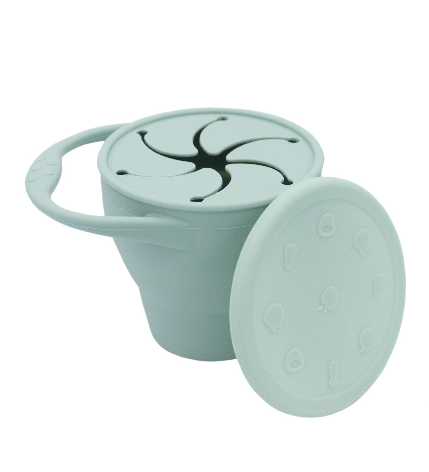 BapronBaby Silicone Collapsible Snack Cup (Sage) - BPA, Phthalate, Latex Free - Dishwasher Safe - 6 Months - Buy Online on SooperMarket.com